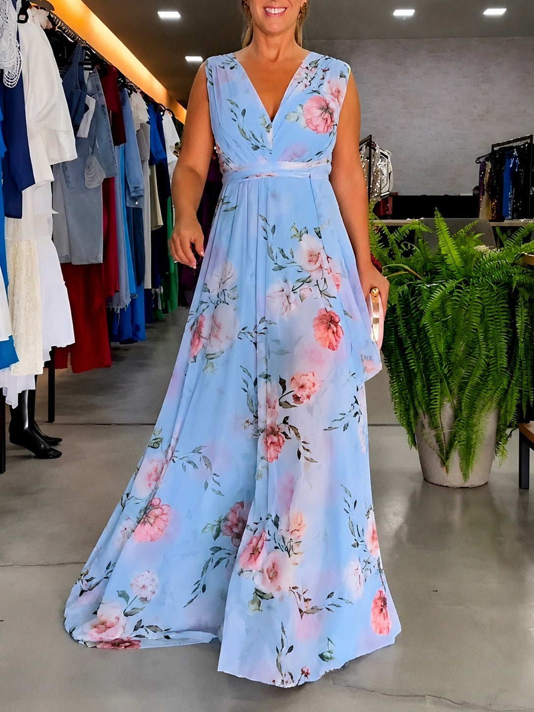 Hana - Robe Décontractée Fleurie Sans Manches