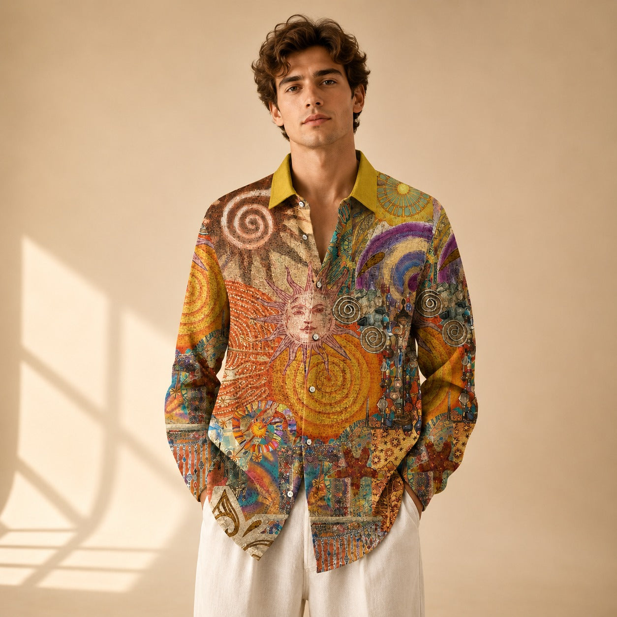 Neil - Chemise imprimée à manches longues au style artistique