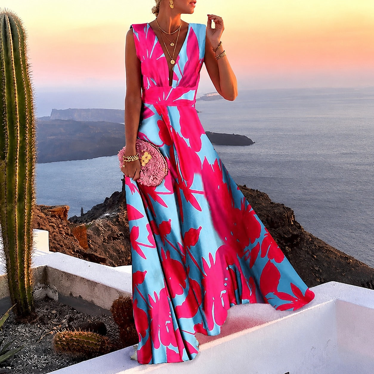 Kaylee - Robe Longue Élégante Sans Manches