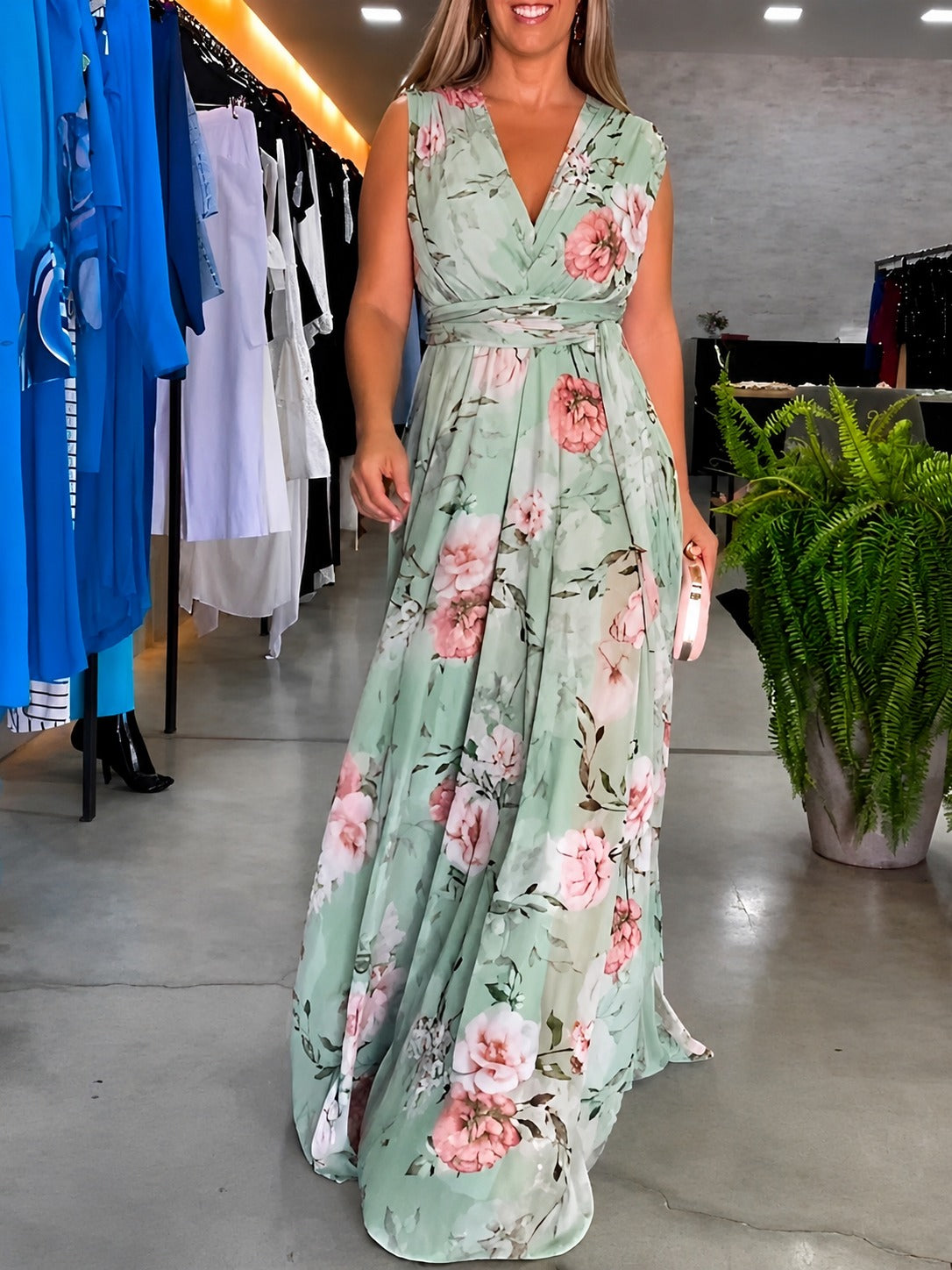 Hana - Robe Décontractée Fleurie Sans Manches