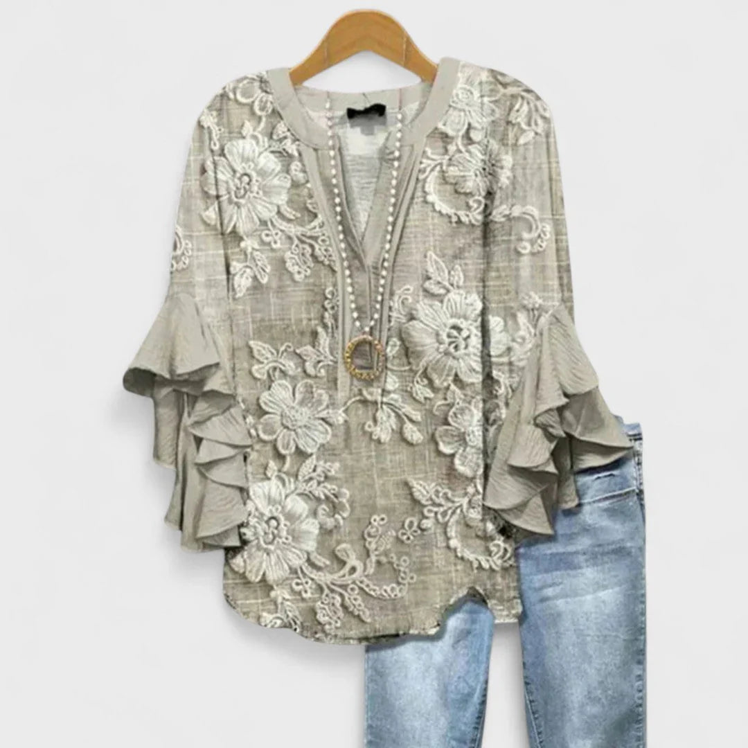 Kay- Élégante Blouse Femme avec Motif Floral