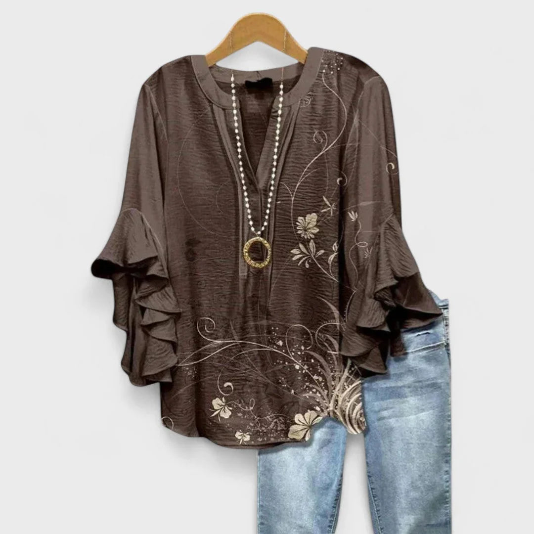 Kay- Élégante Blouse Femme avec Motif Floral