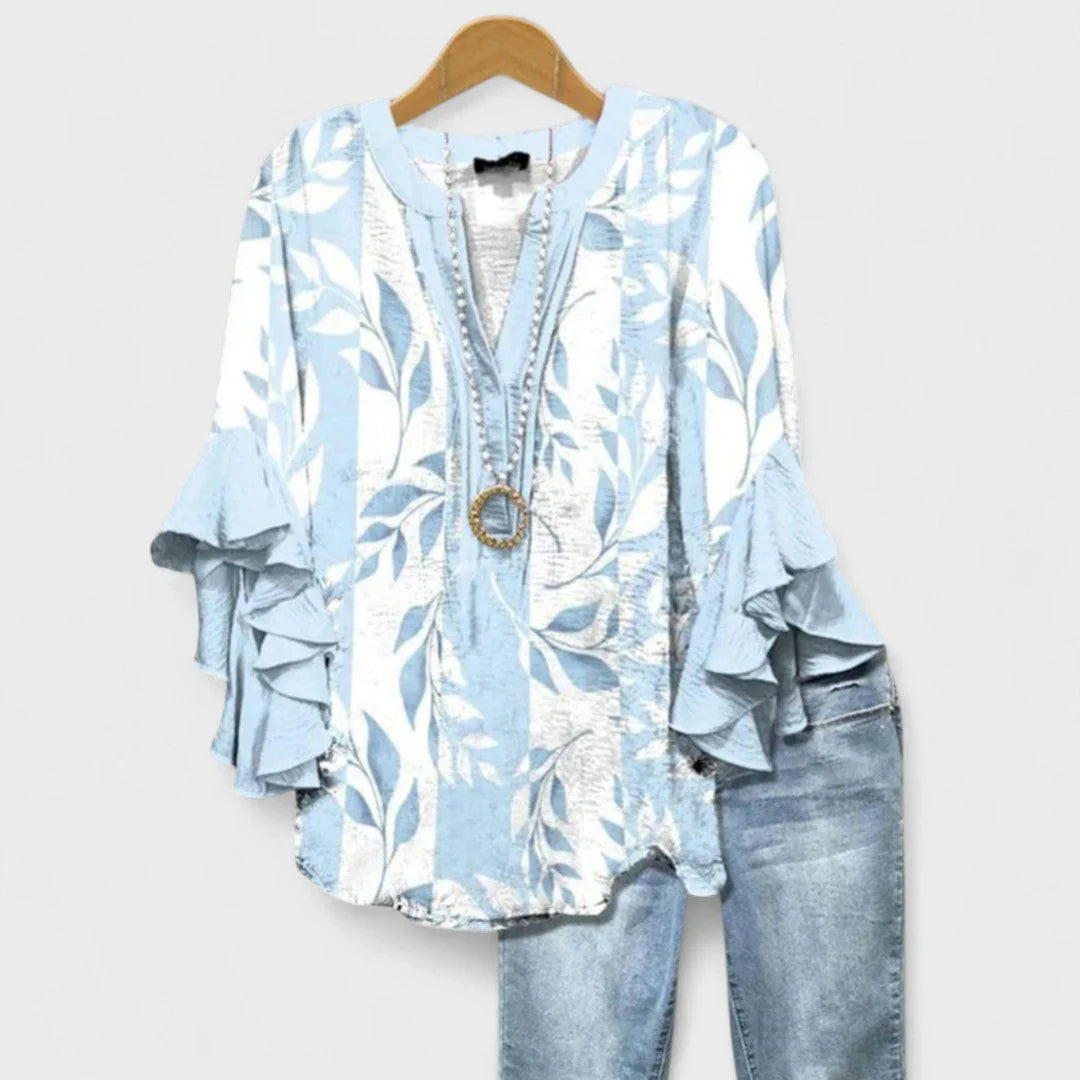 Kay- Élégante Blouse Femme avec Motif Floral