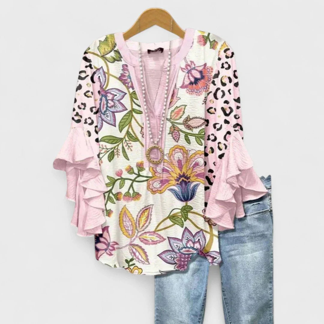Kay- Élégante Blouse Femme avec Motif Floral