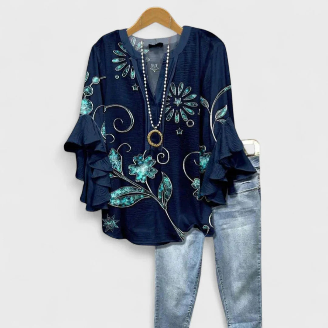Kay- Élégante Blouse Femme avec Motif Floral