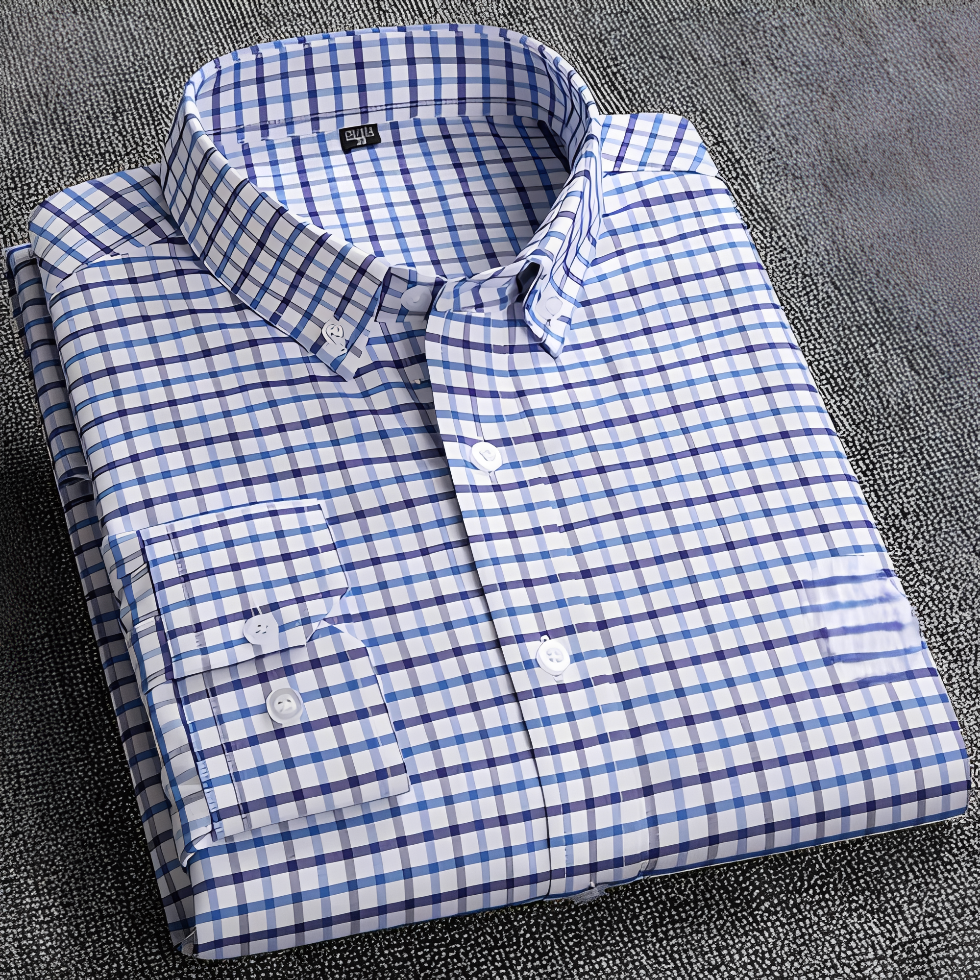 Jezriel - Chemise à carreaux moderne à manches longues pour homme