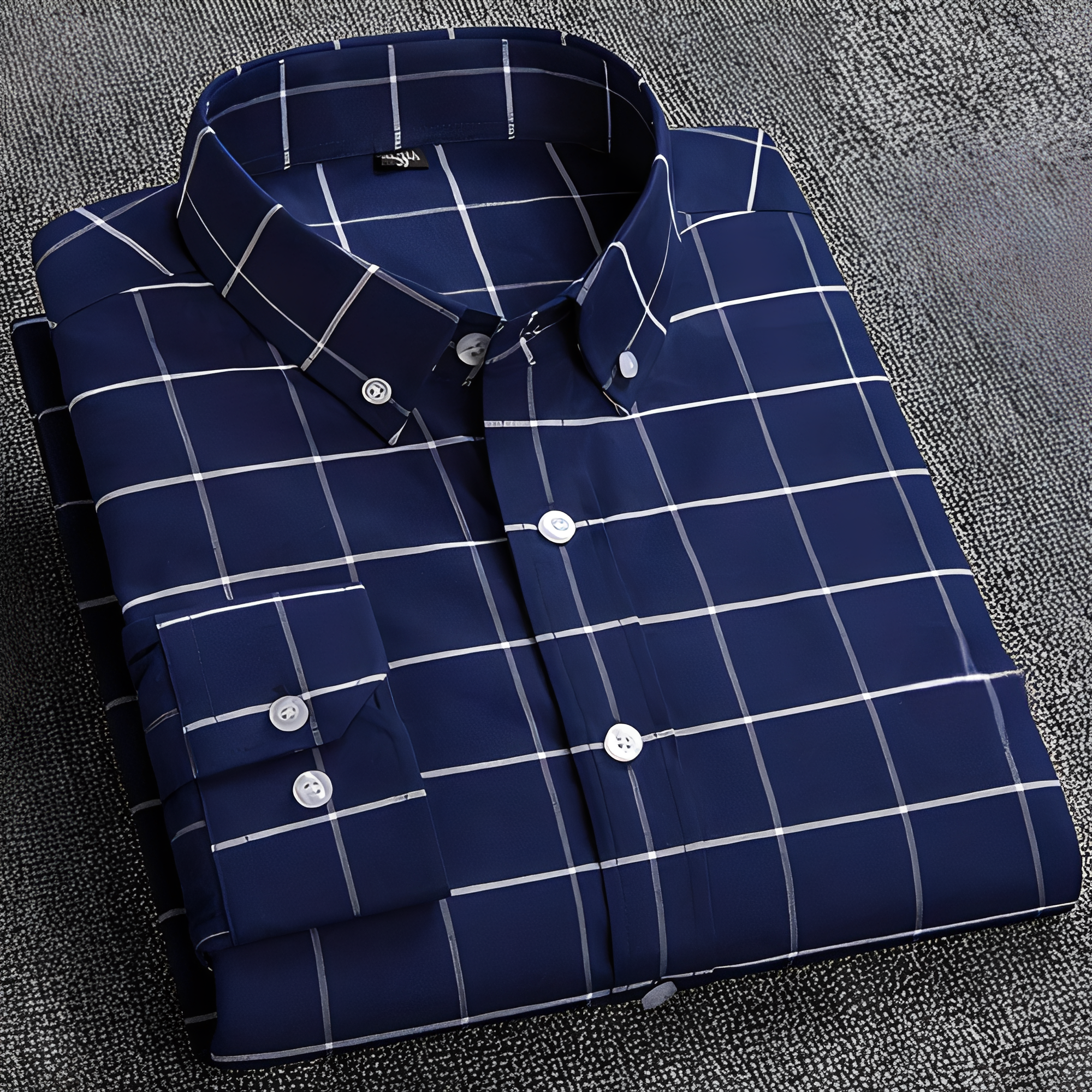 Jezriel - Chemise à carreaux moderne à manches longues pour homme