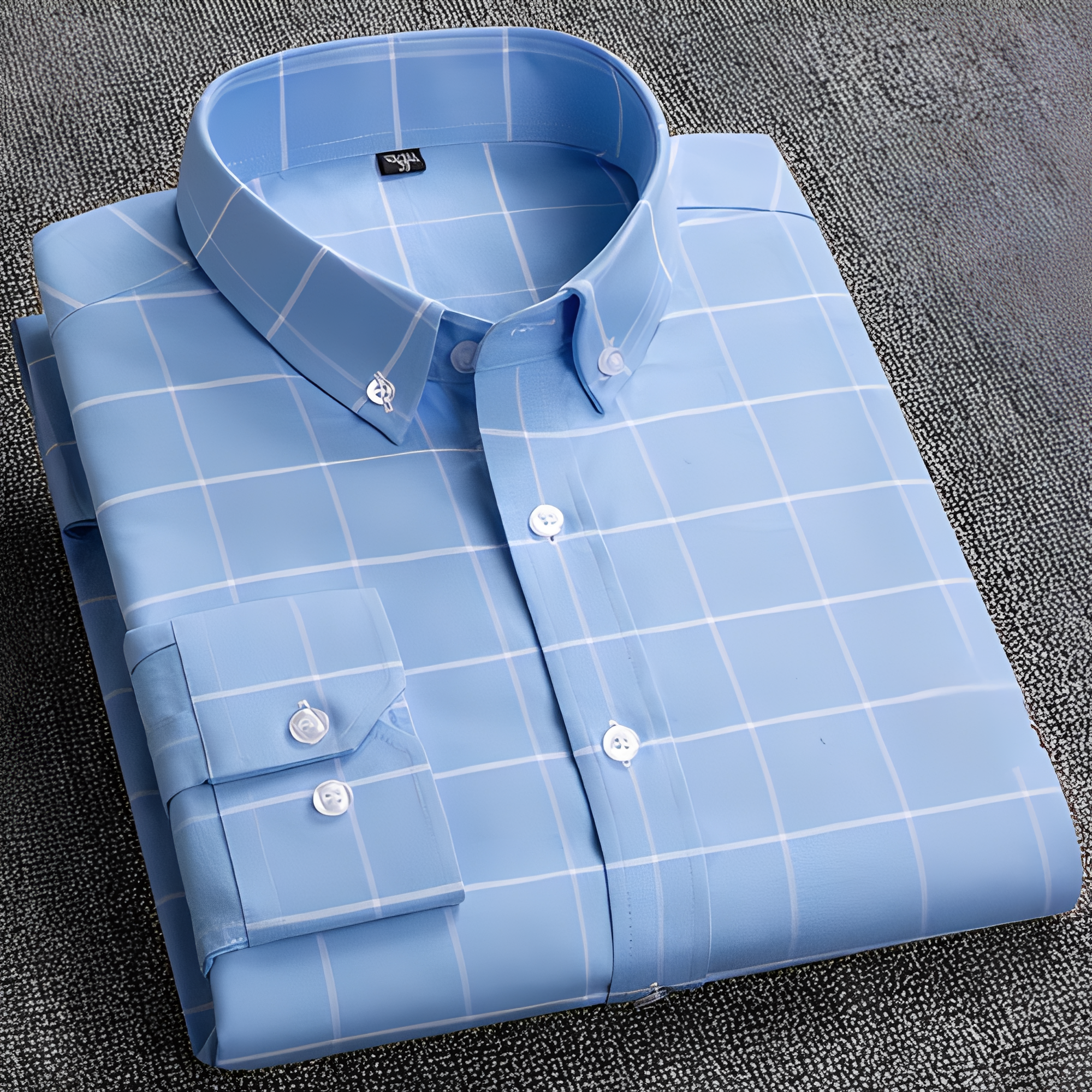 Jezriel - Chemise à carreaux moderne à manches longues pour homme