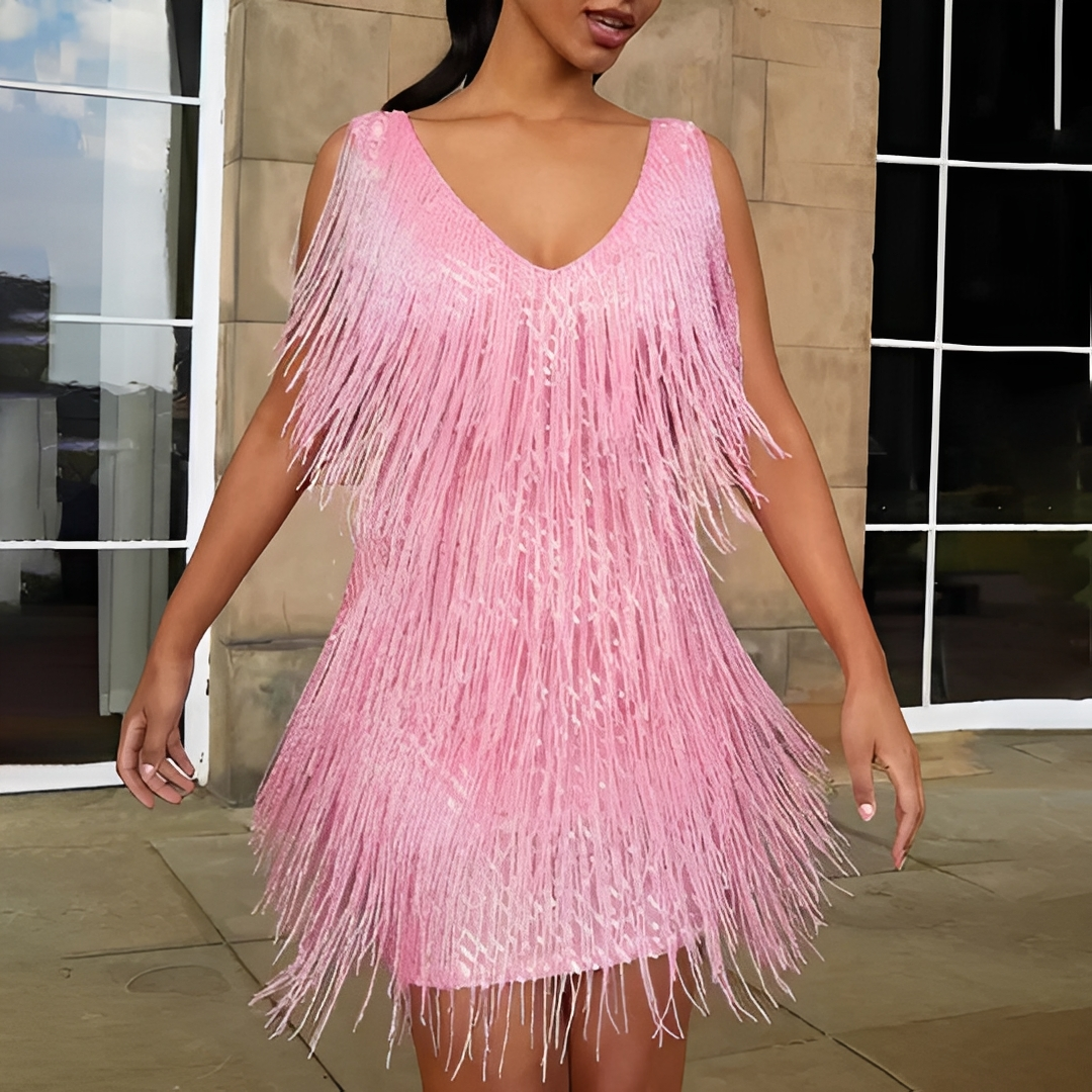 Kathlen - Robe chic portefeuille à col en V pour femme