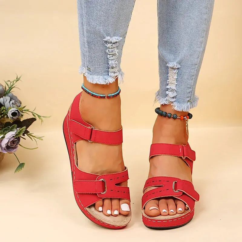Mia - Sandales à Talon avec Système de Fermeture Velcro