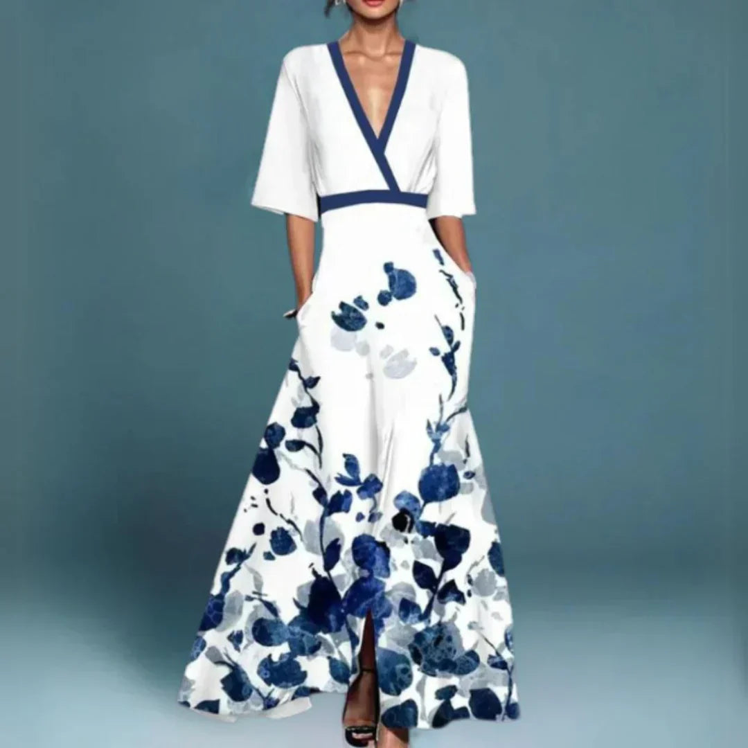 Jill- Élégant Robe Maxi Femme avec Imprimé Floral