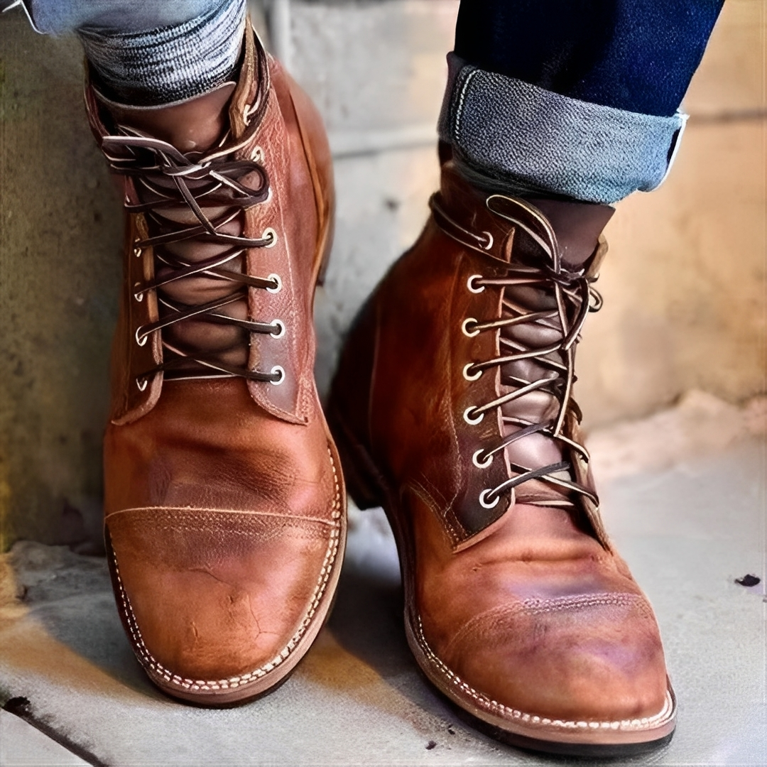 Hanzo - Bottines hommes classiques avec lacets