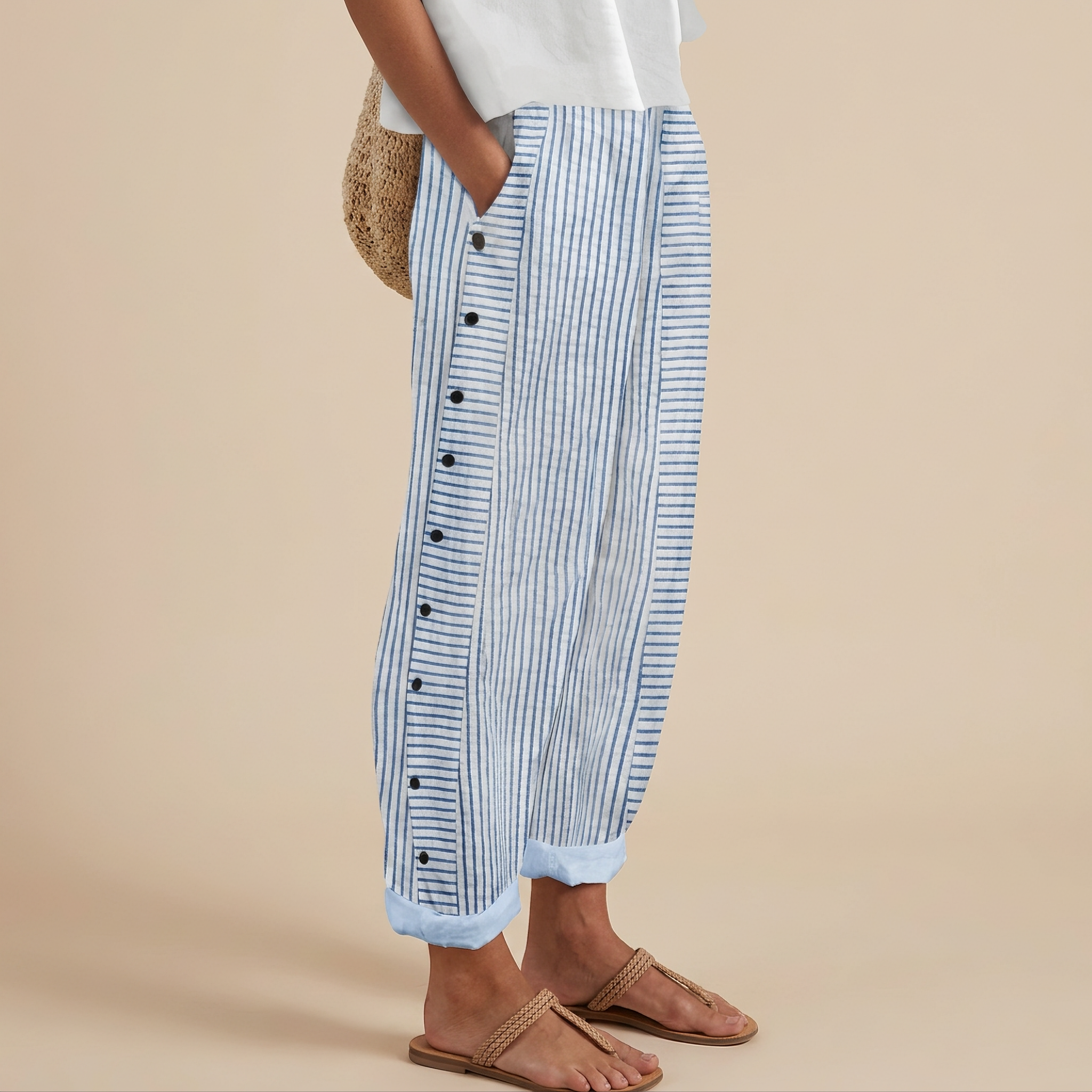 Rachael - Pantalon Décontracté avec Poches Latérales