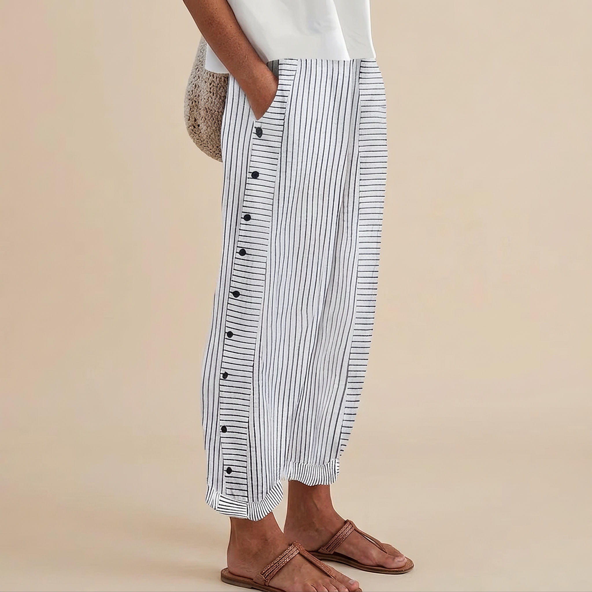 Rachael - Pantalon Décontracté avec Poches Latérales