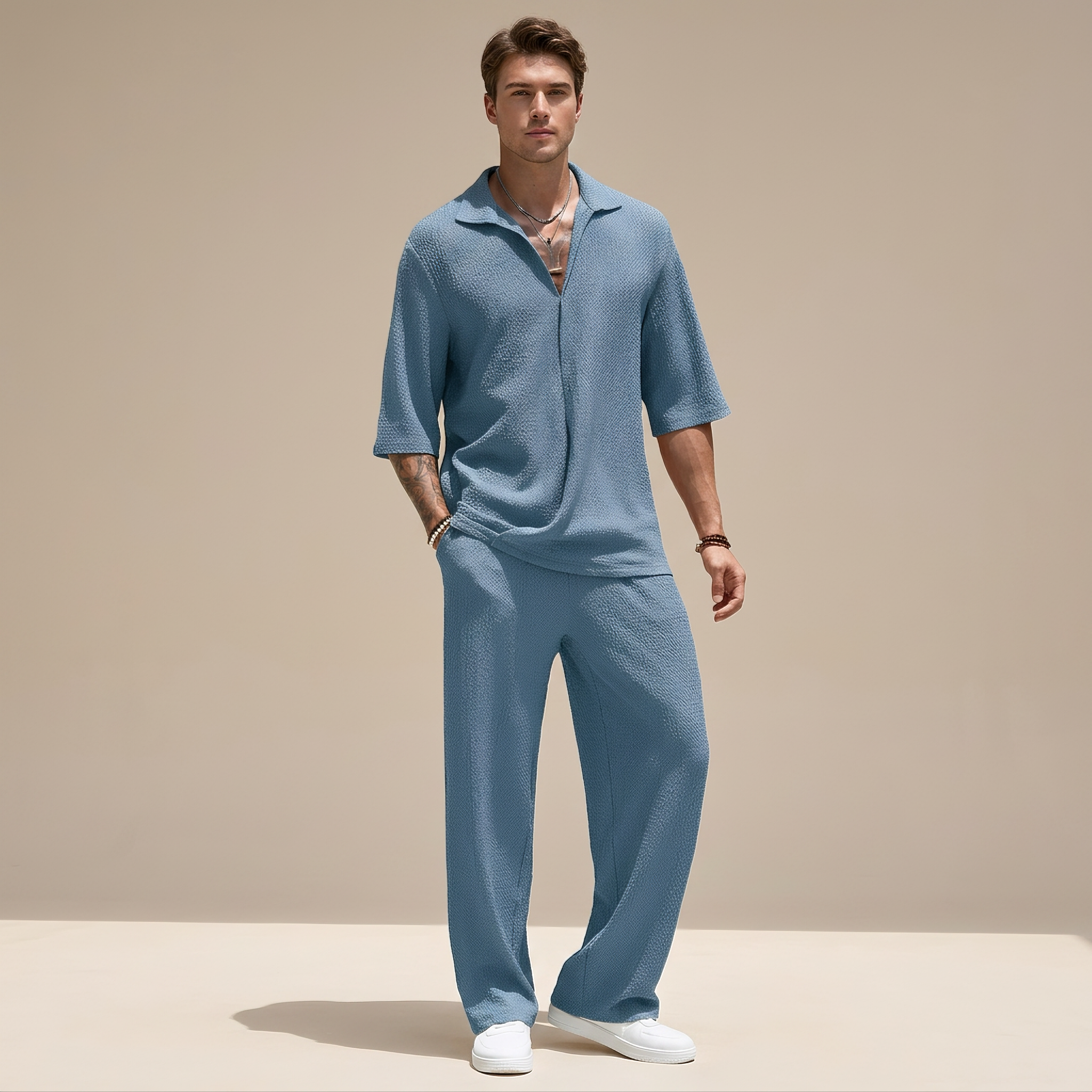 Allen - Ensemble Texturé Décontracté