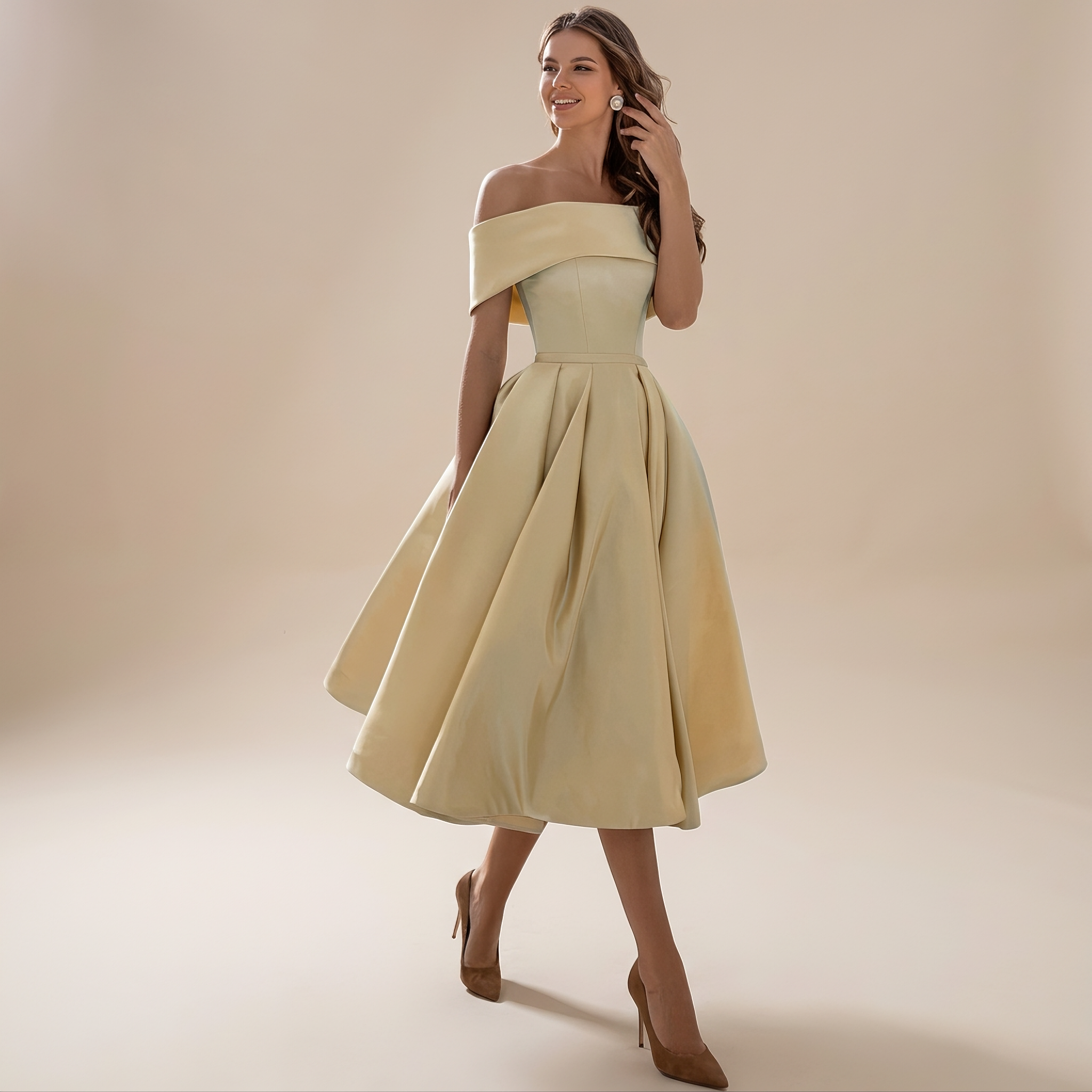Erika - Robe Élégante Aux Épaules Dénudées