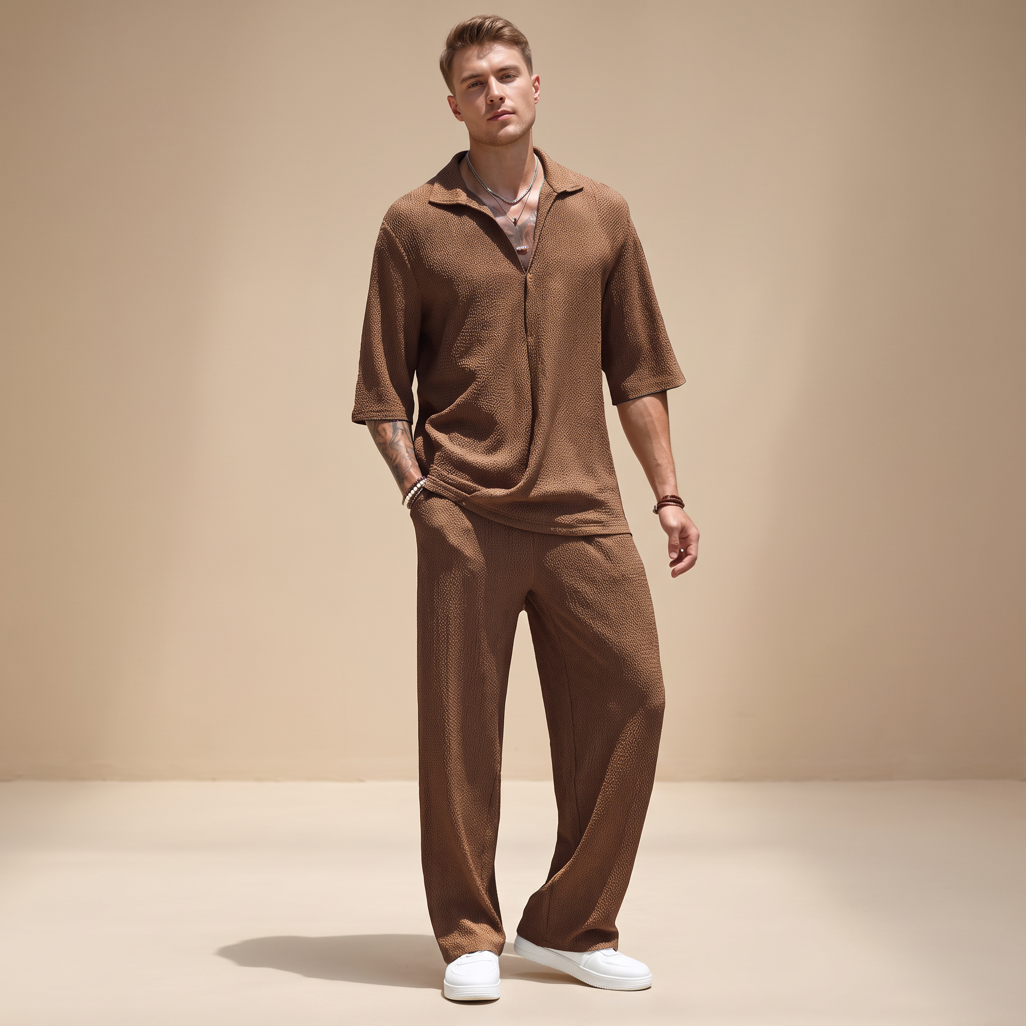 Allen - Ensemble Texturé Décontracté