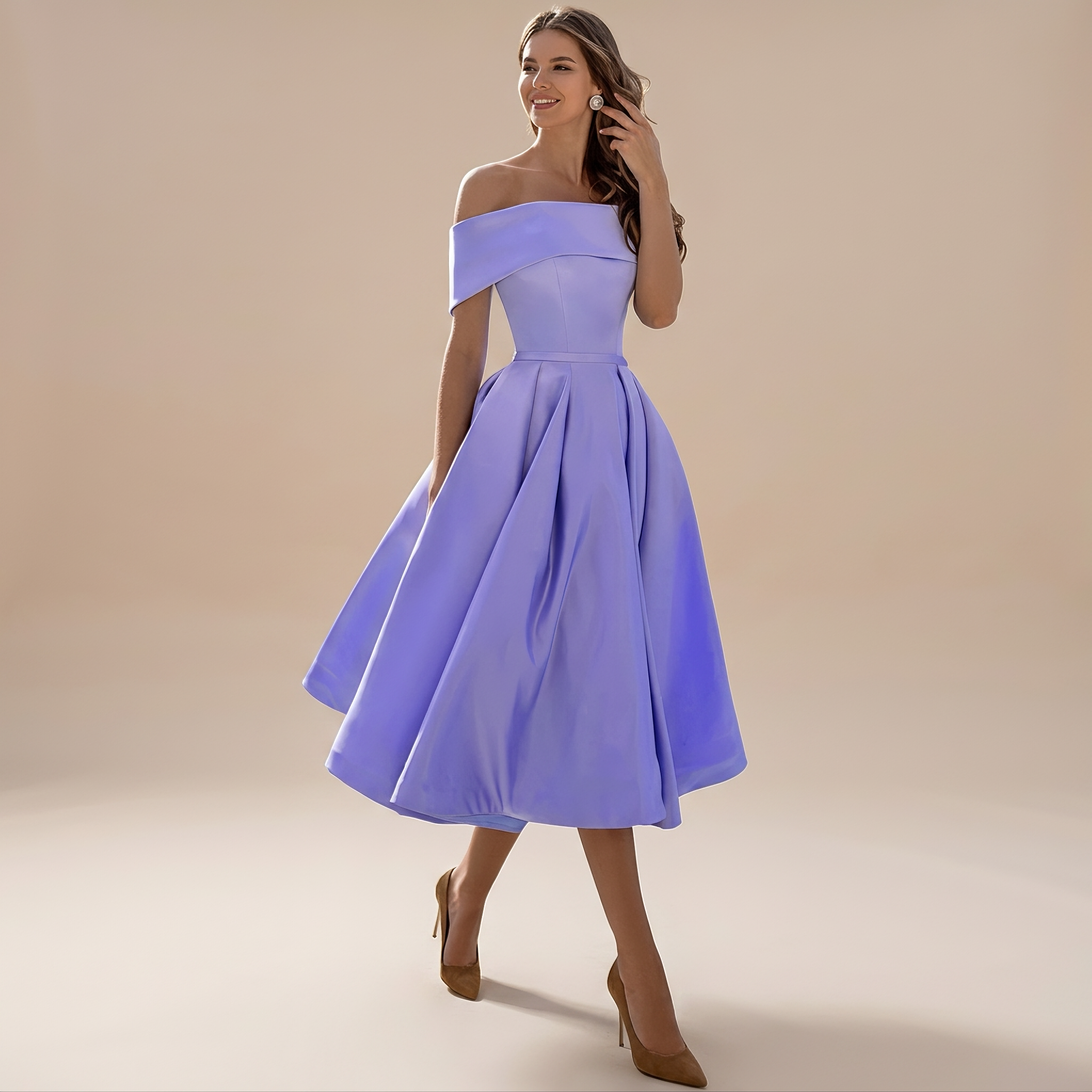 Erika - Robe Élégante Aux Épaules Dénudées