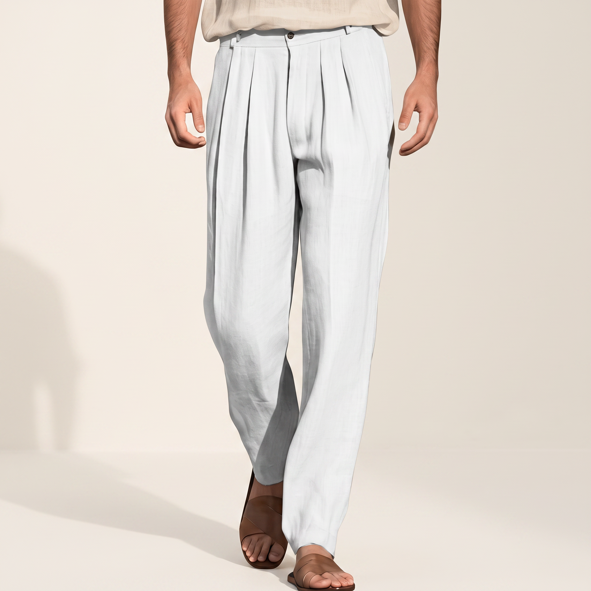 Randall - Pantalon ample avec plis et décontracté
