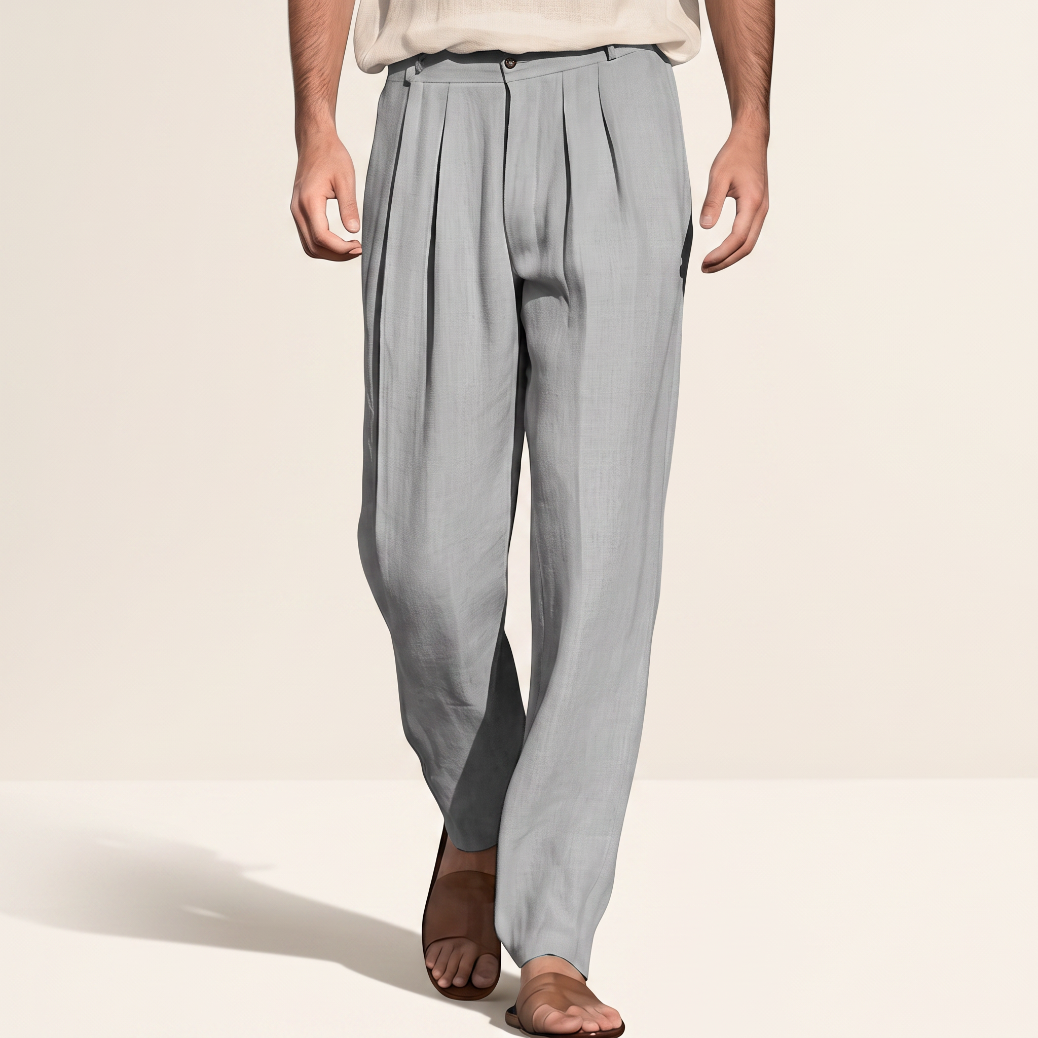 Randall - Pantalon ample avec plis et décontracté