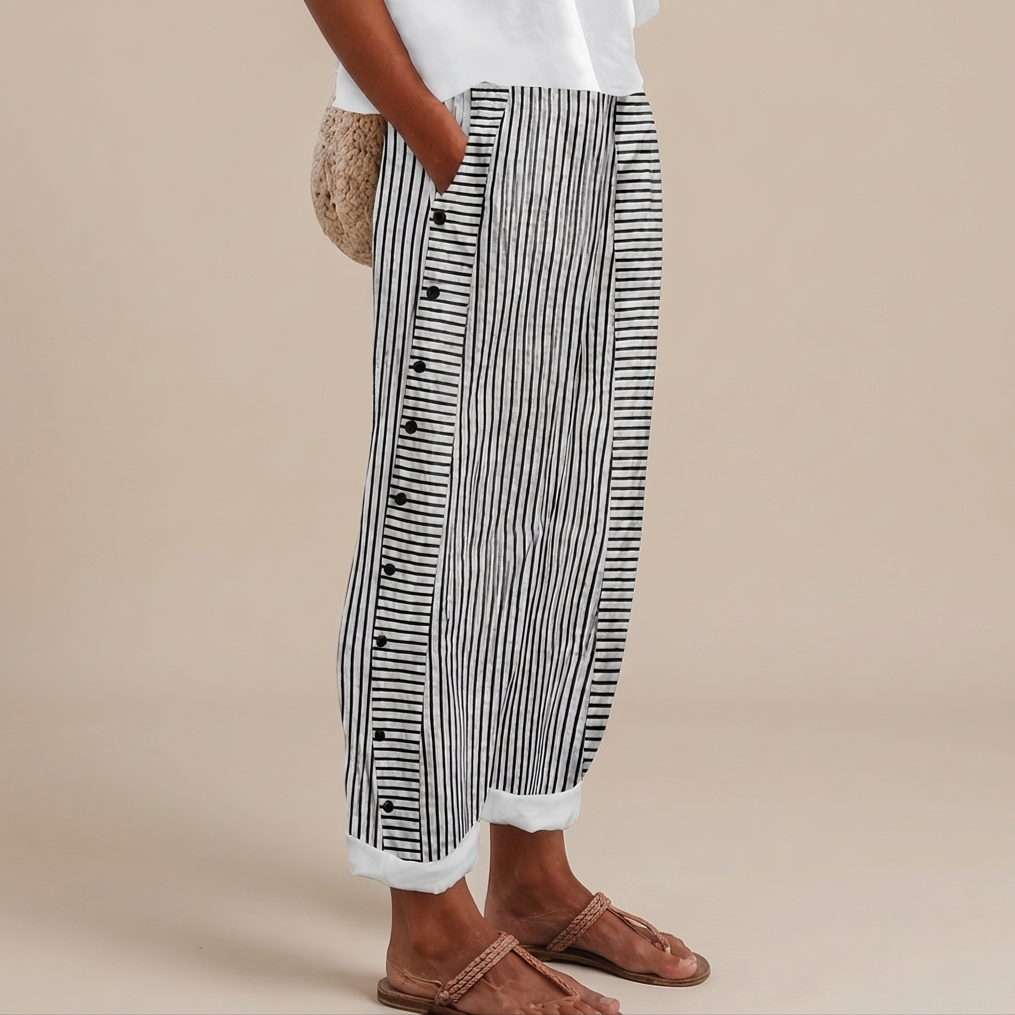 Rachael - Pantalon Décontracté avec Poches Latérales
