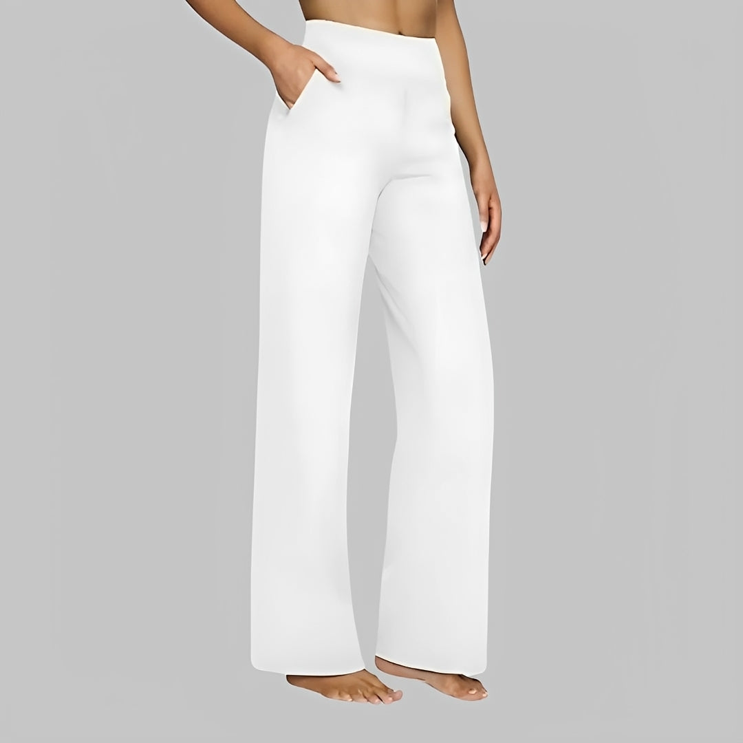 Salma - Pantalon large taille haute