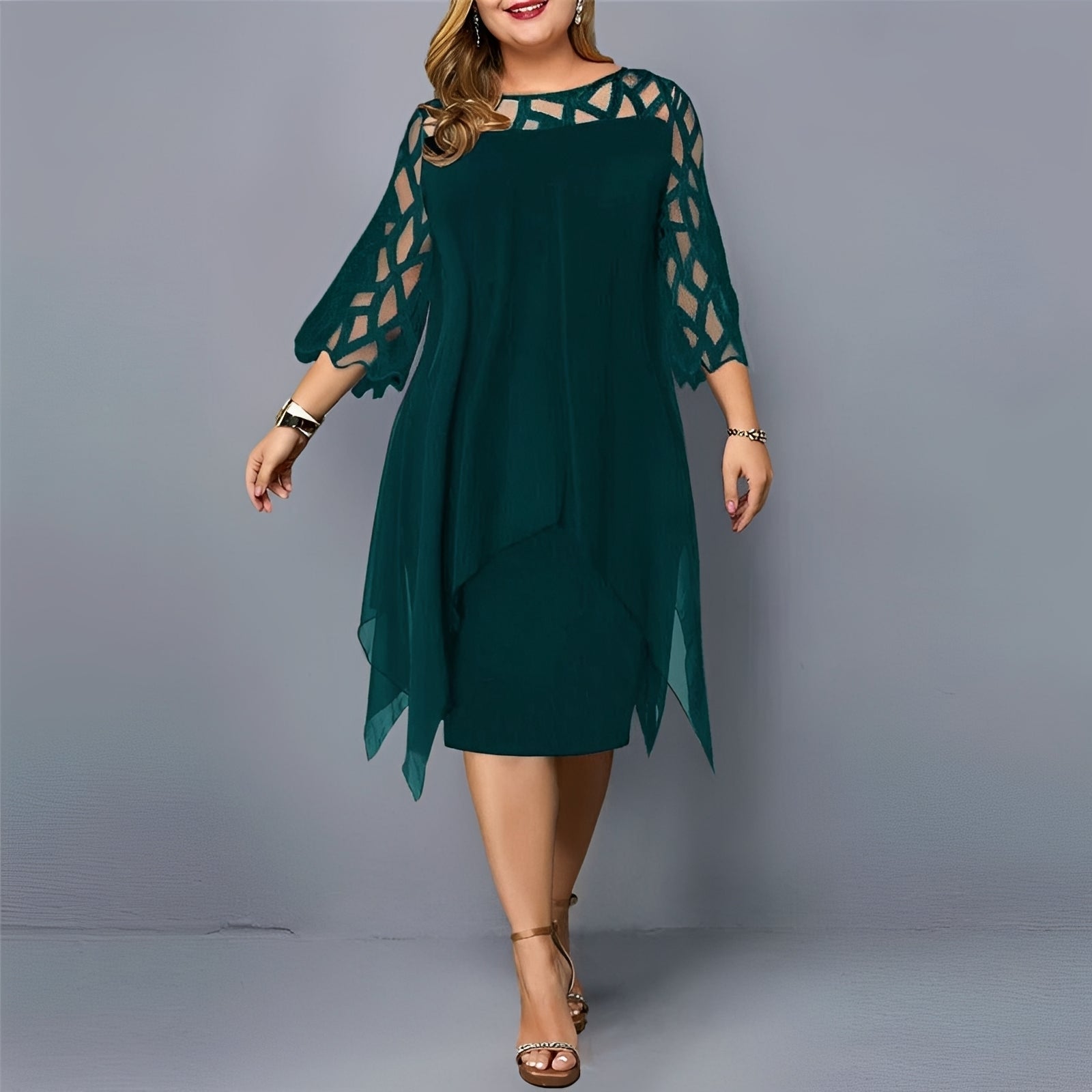 Eleanor - Robe élégante mi-longue en chiffon
