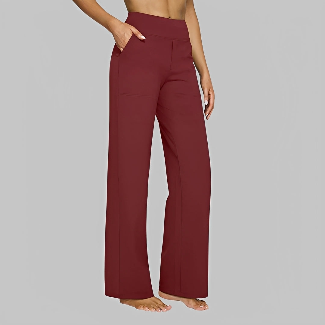 Salma - Pantalon large taille haute