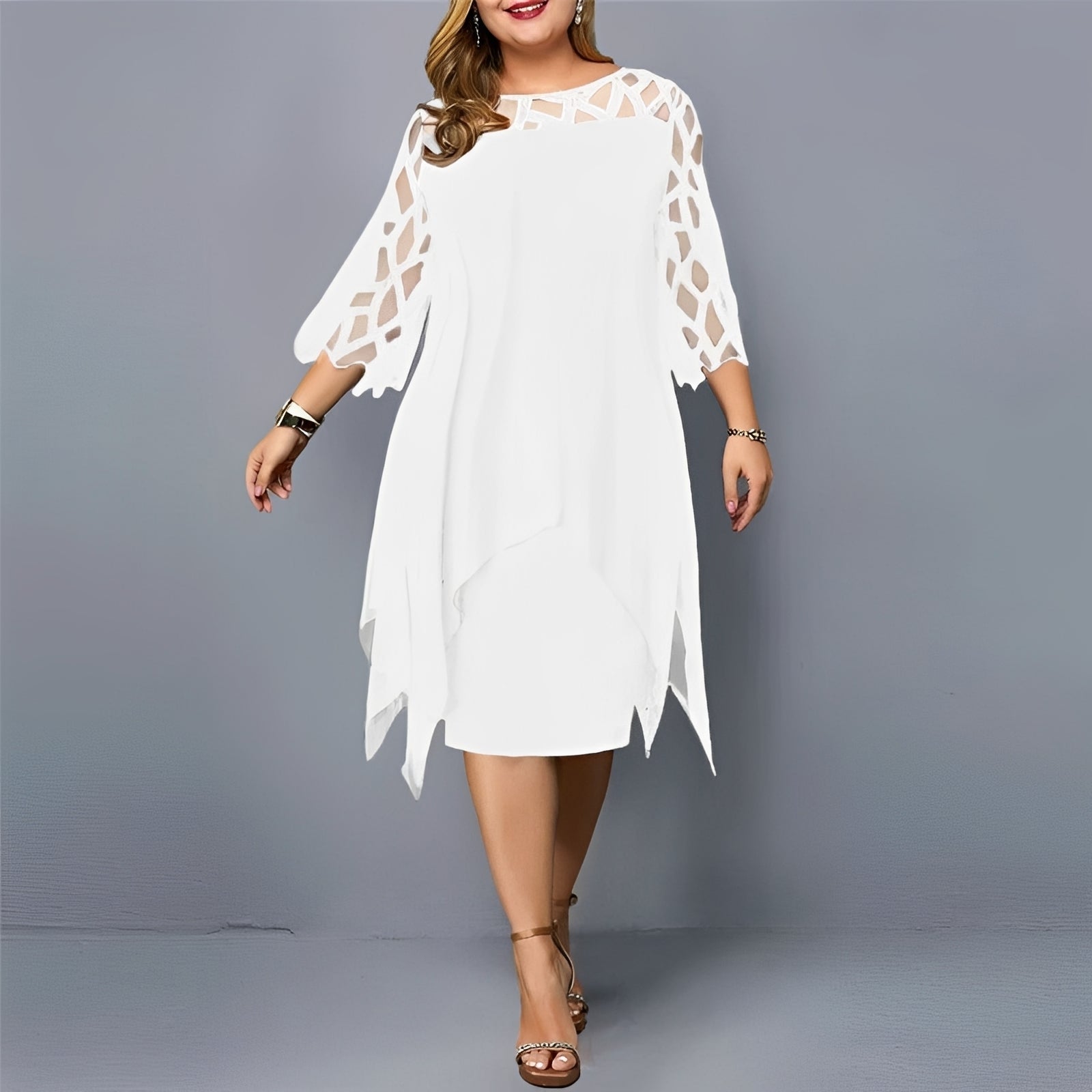 Eleanor - Robe élégante mi-longue en chiffon