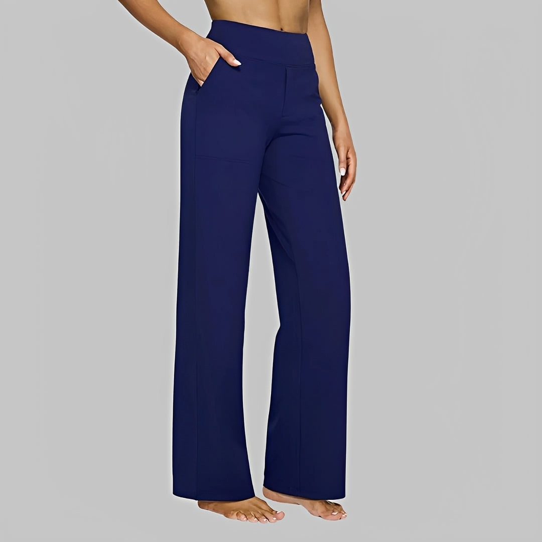 Salma - Pantalon large taille haute