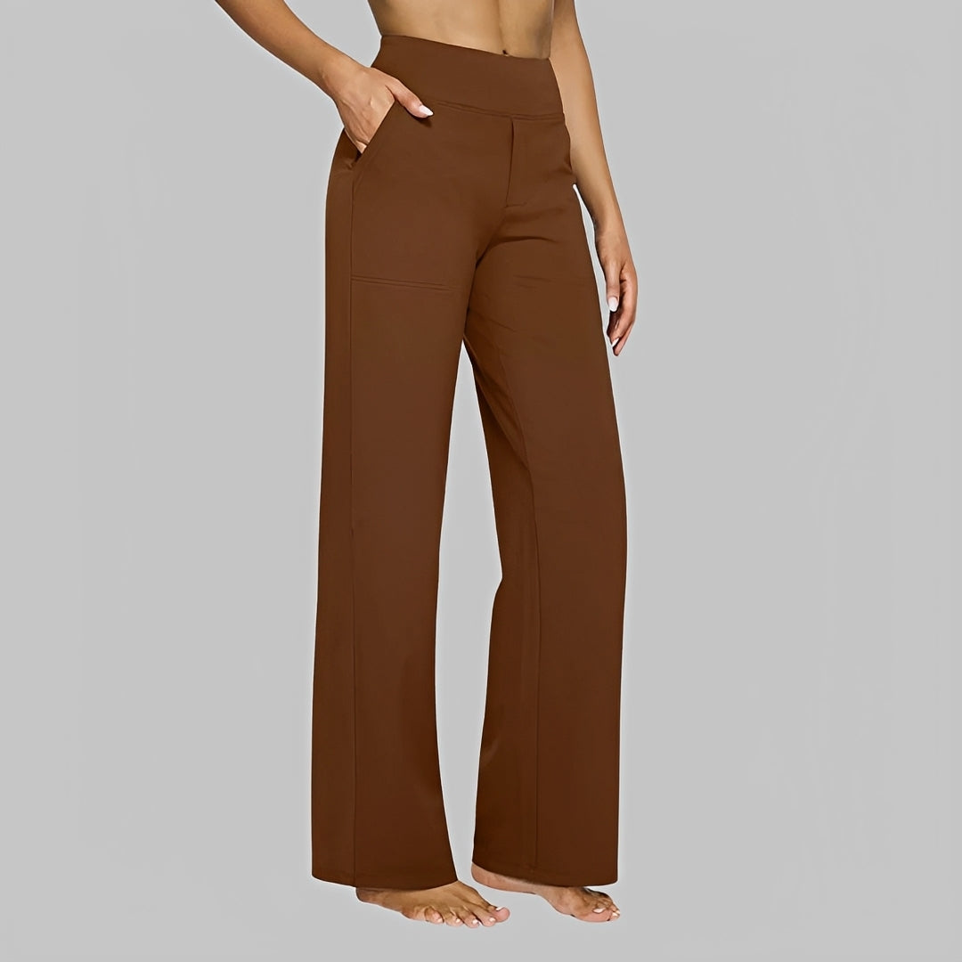 Salma - Pantalon large taille haute