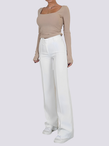 Amelie - Pantalon chic à taille haute et coupe droite