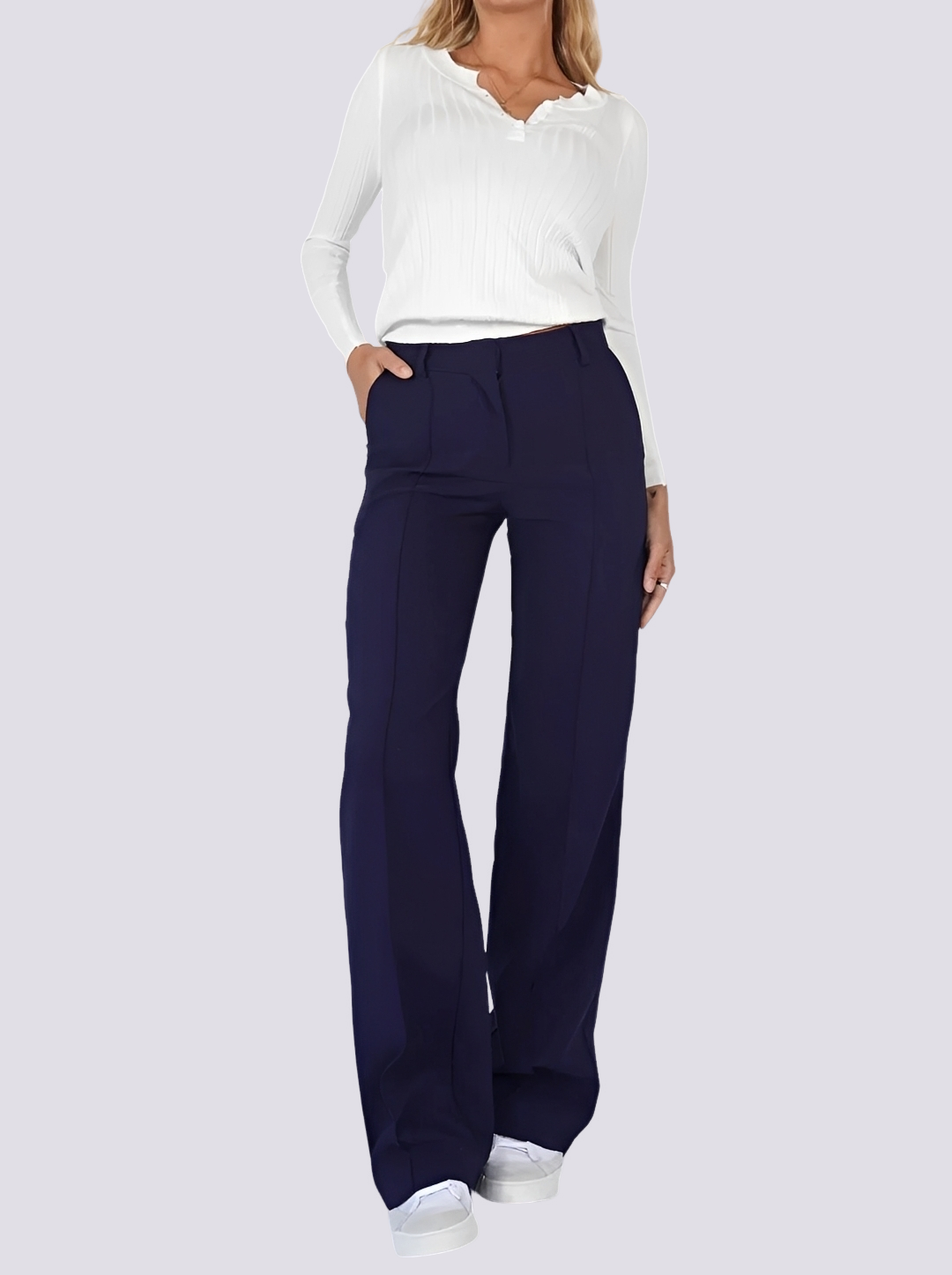 Amelie - Pantalon chic à taille haute et coupe droite