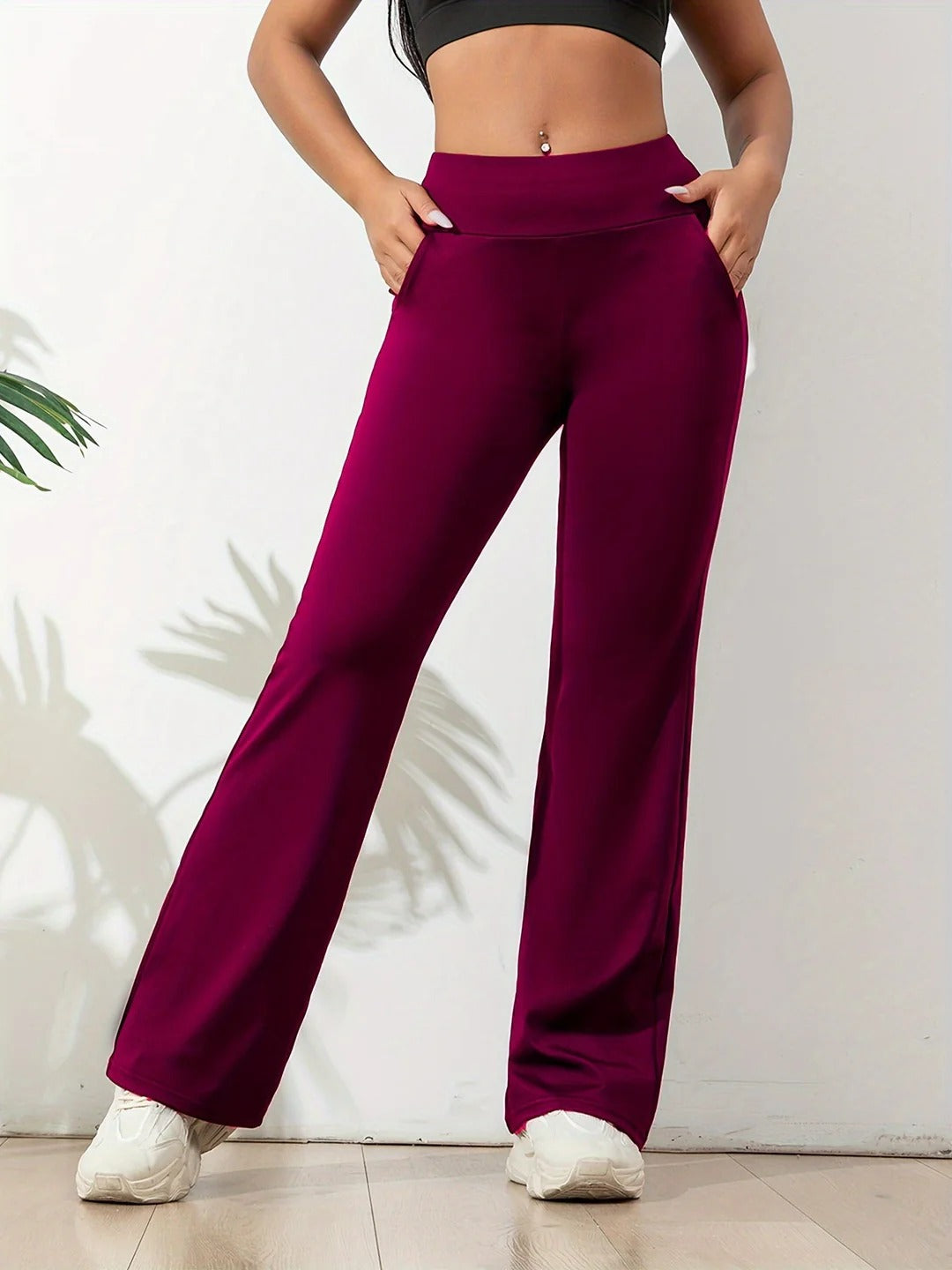 Lucia - Pantalon Décontracté Évasé Taille Haute