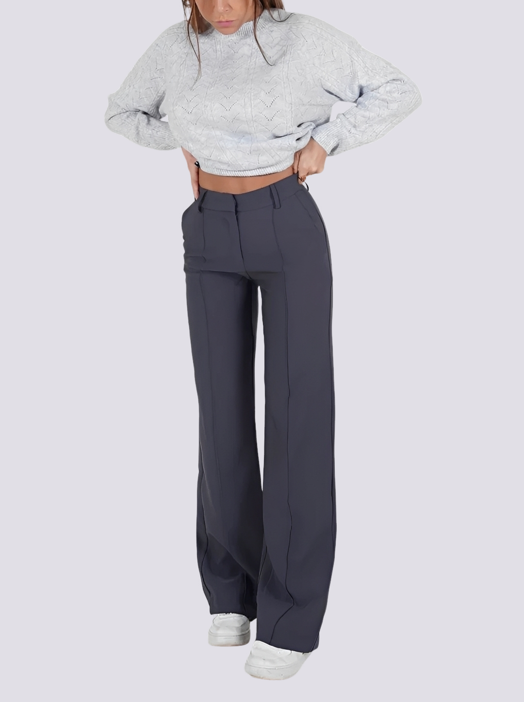 Amelie - Pantalon chic à taille haute et coupe droite