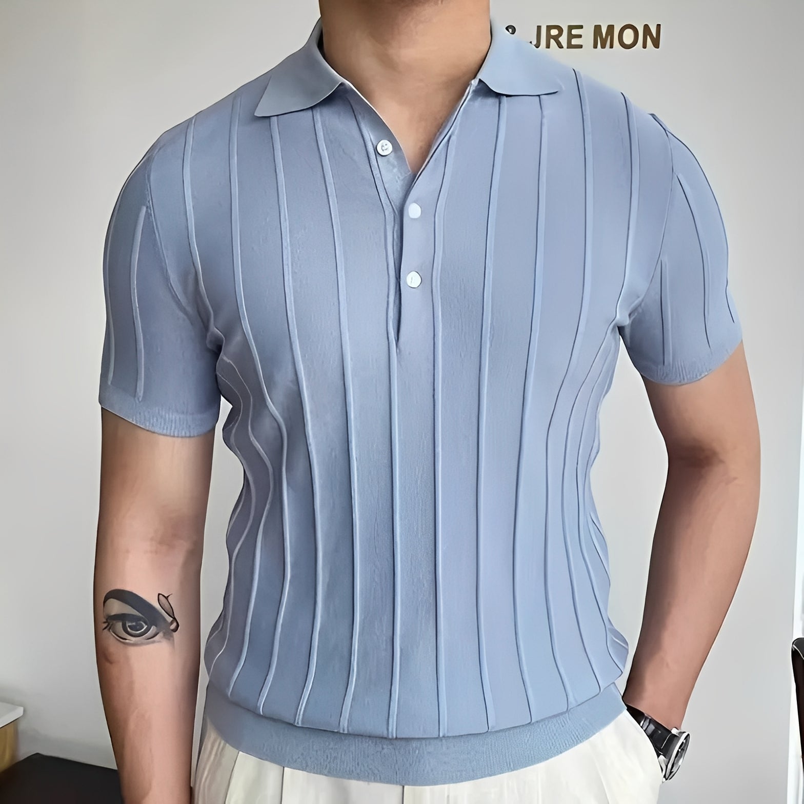 Joss - Chemise élégante avec col rayé pour hommes