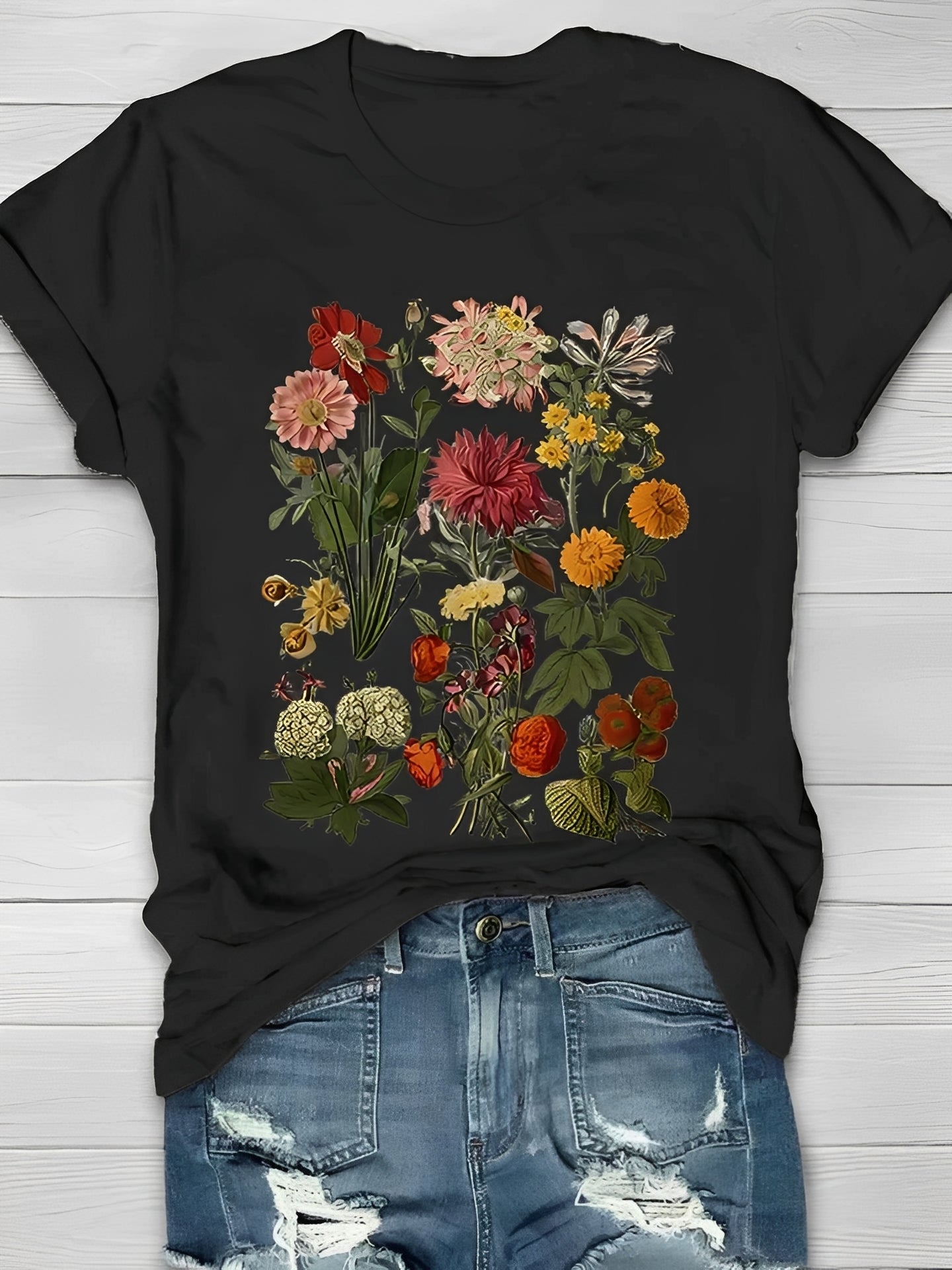 Annalise - T-shirt à la mode avec motif floral pour femmes