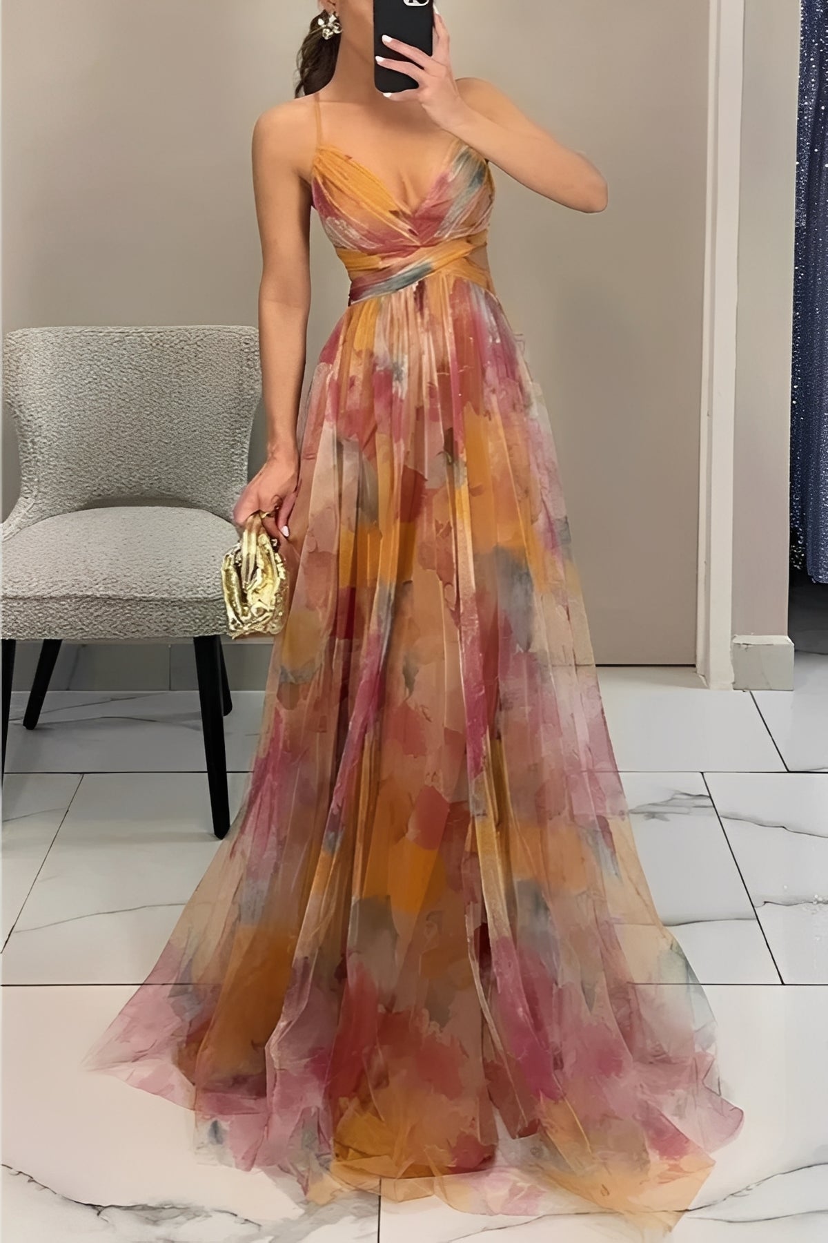 Davina - Robe Maxi Évasée Sophistiquée