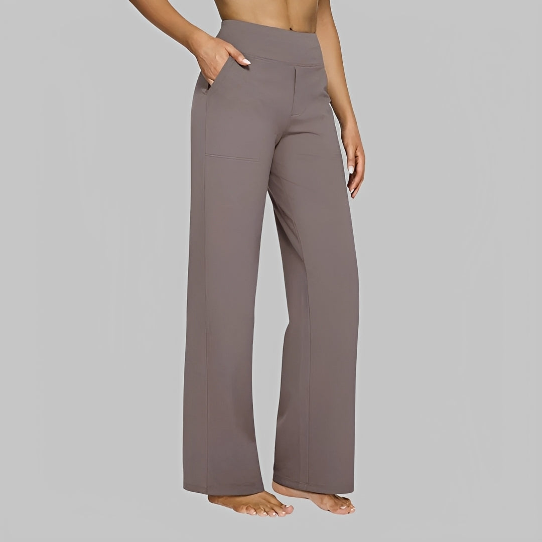 Salma - Pantalon large taille haute