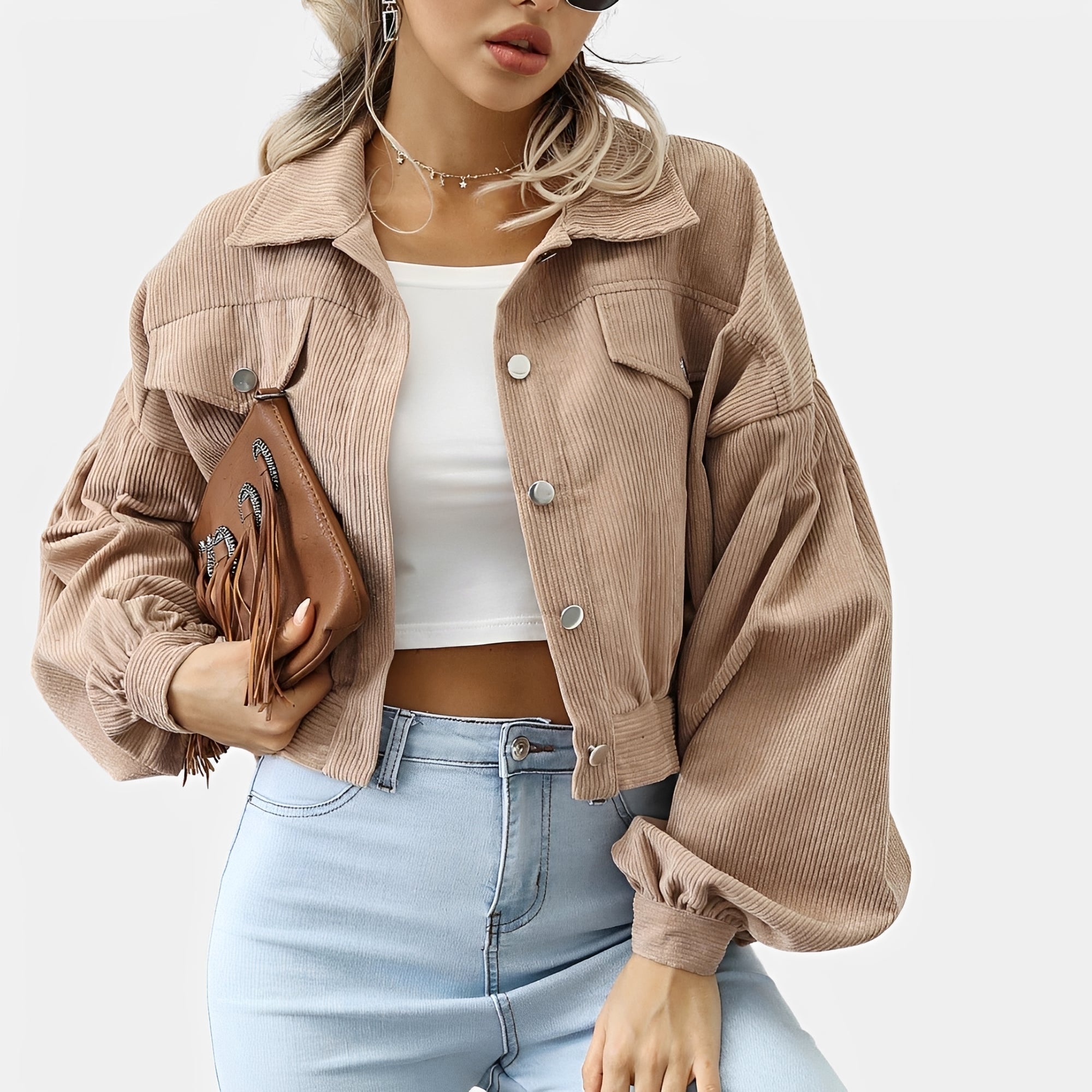 Lilian - Manteau Court avec Finition Distinguée