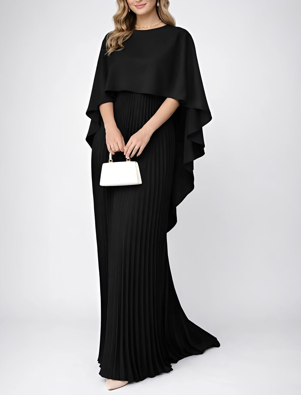 Zuzanna - Robe Longue Élégante en Tissu Plissé