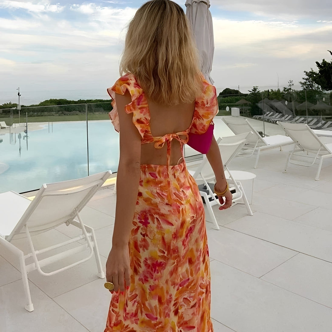 Lorraine - Robe élégante et maxi à motifs floraux