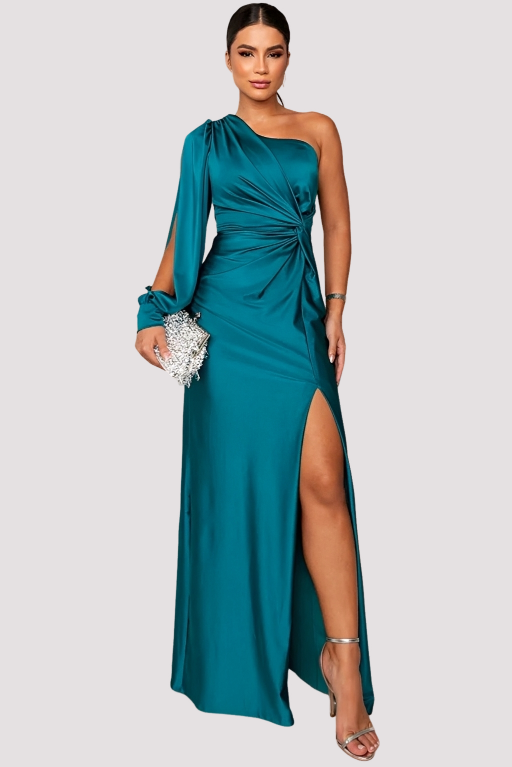 Yaseen - Robe Chic Asymétrique avec Ouverture