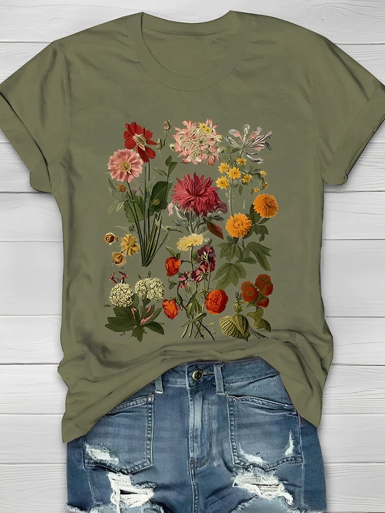 Annalise - T-shirt à la mode avec motif floral pour femmes