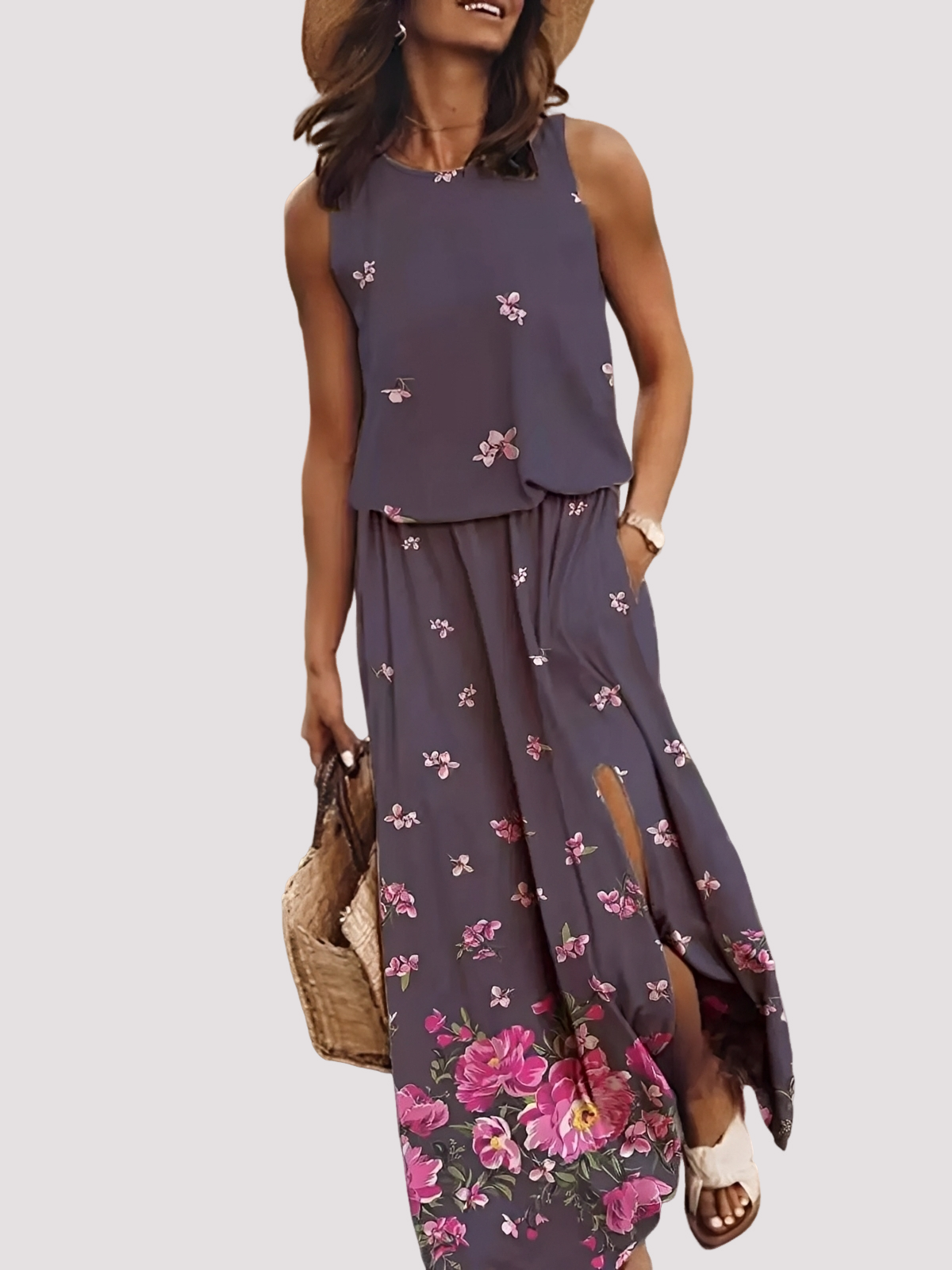 Halle - Robe maxi sans manches élégante pour femmes