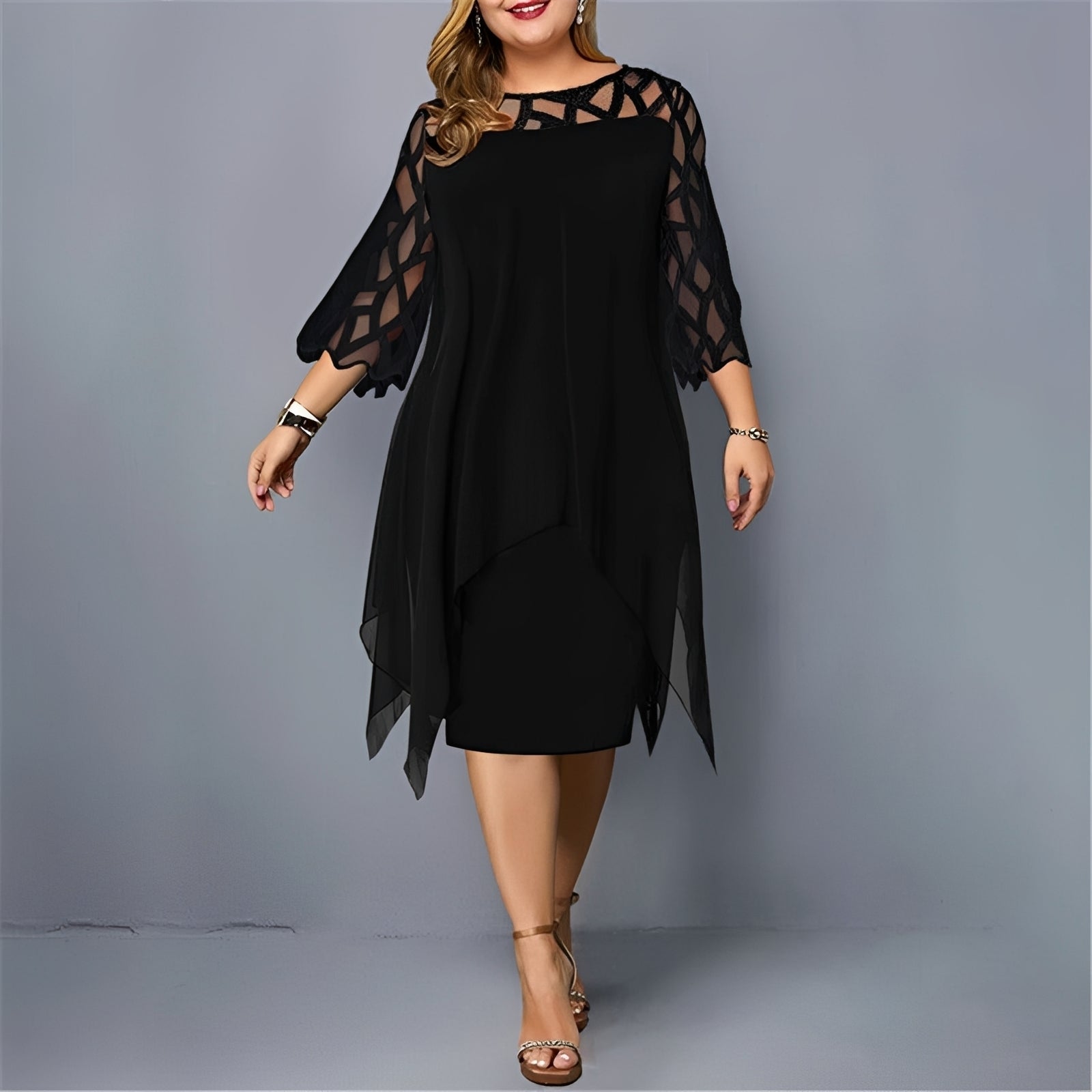 Eleanor - Robe élégante mi-longue en chiffon