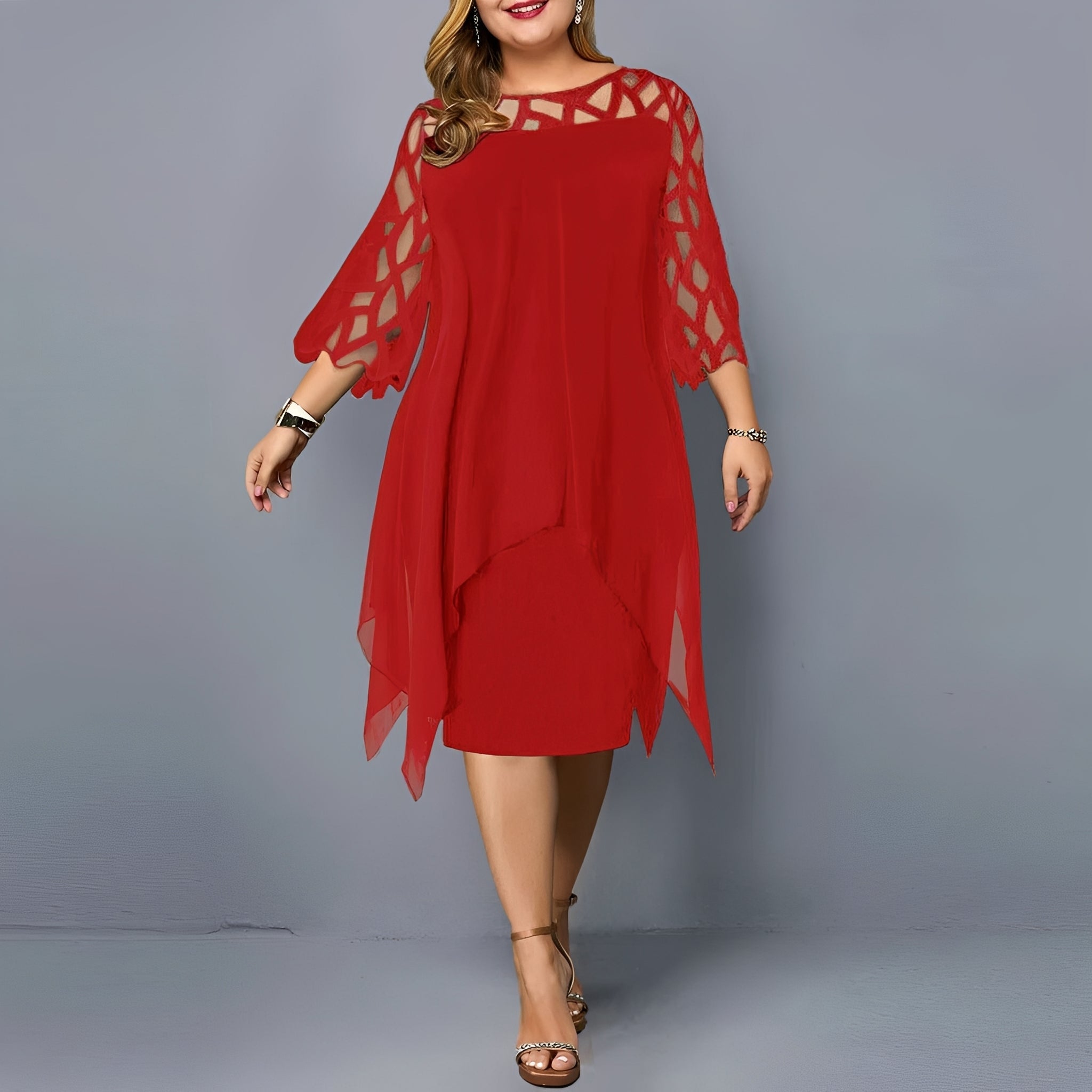 Eleanor - Robe élégante mi-longue en chiffon