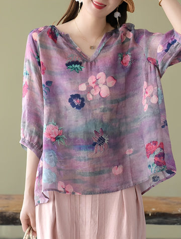 Nancy - Blouses amples et élégantes avec motifs pour femmes