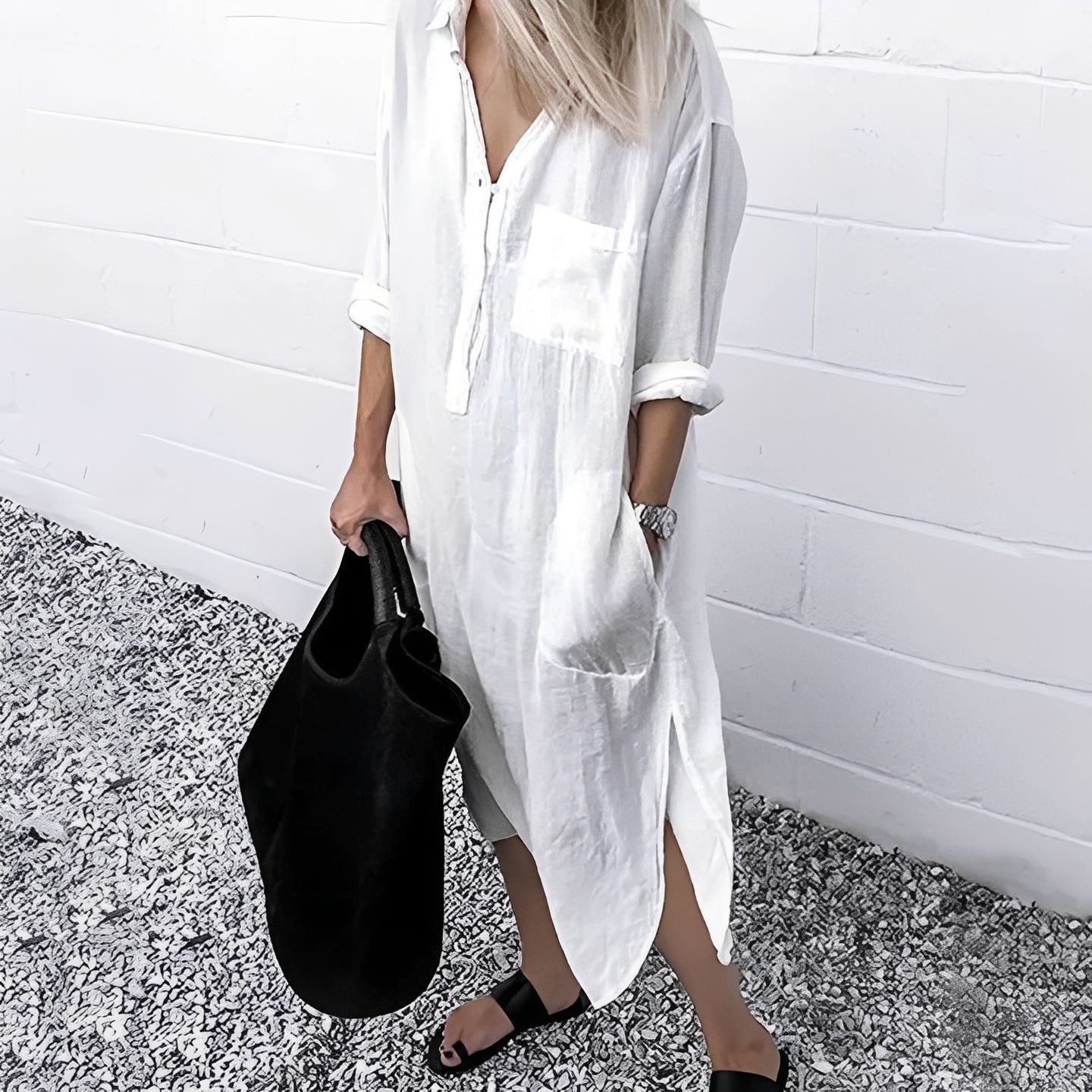Susan - Robe ample avec fente décontractée