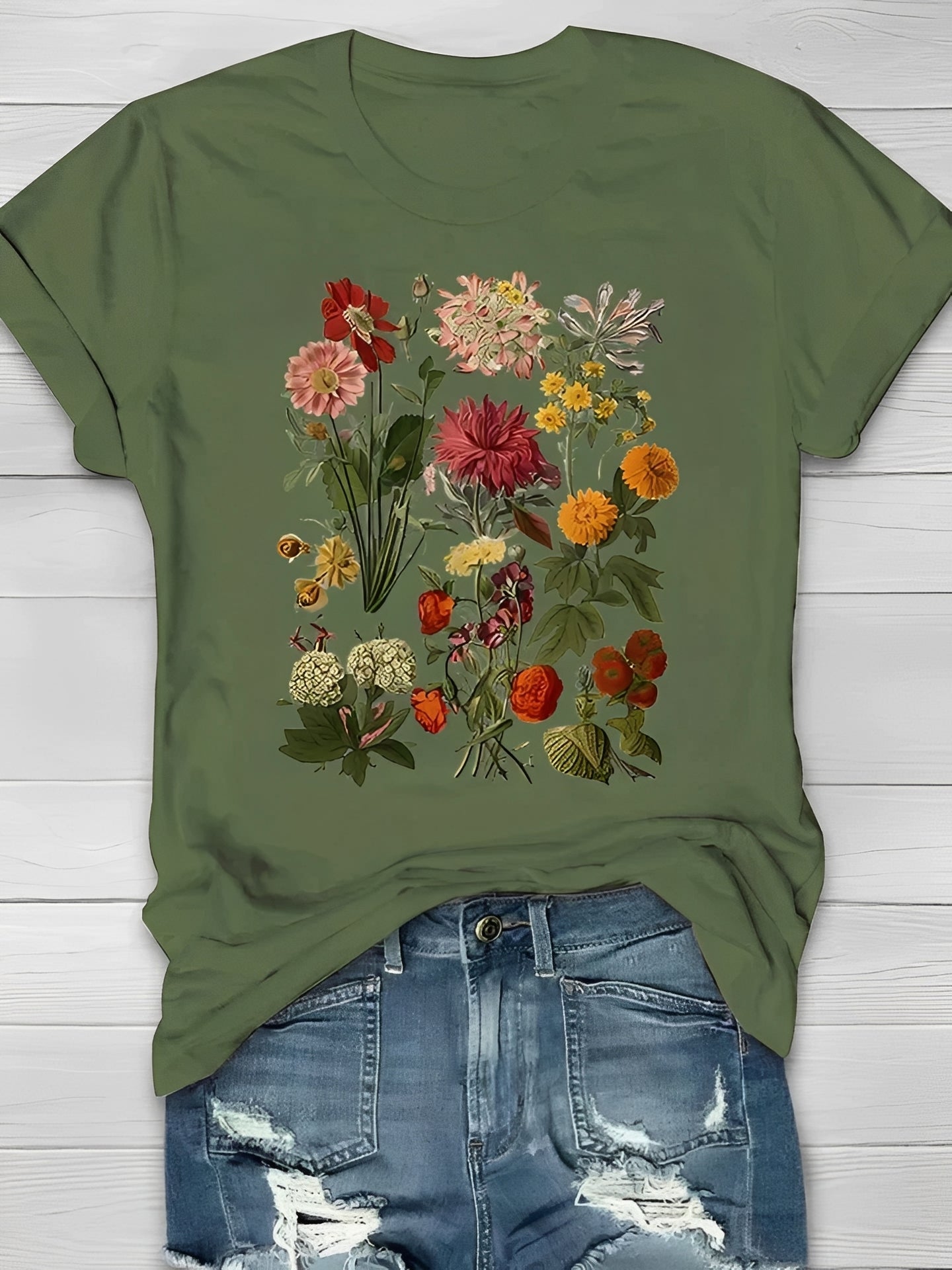 Annalise - T-shirt à la mode avec motif floral pour femmes